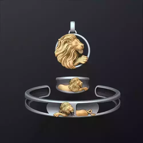 Zodiac Horoscope Leo ring pendant bracelet collection