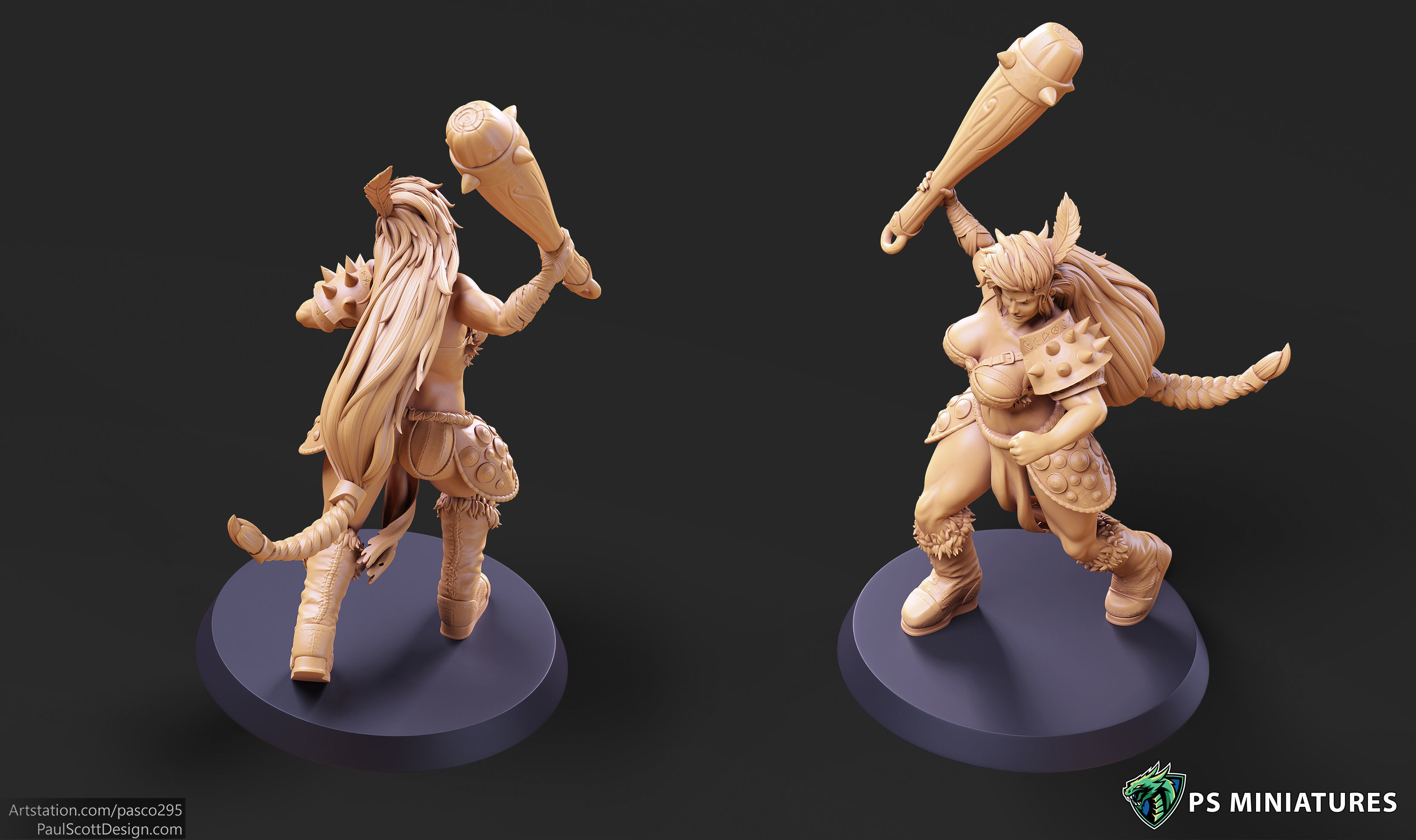 Barbarian Battlemaster Bundle and Pinups 3D print model_4