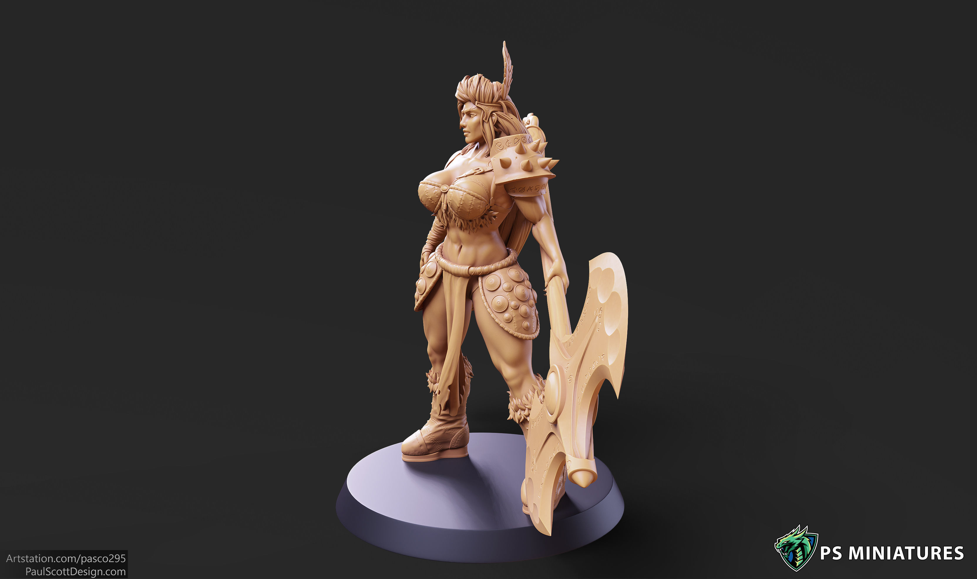 Barbarian Battlemaster Bundle and Pinups 3D print model_46