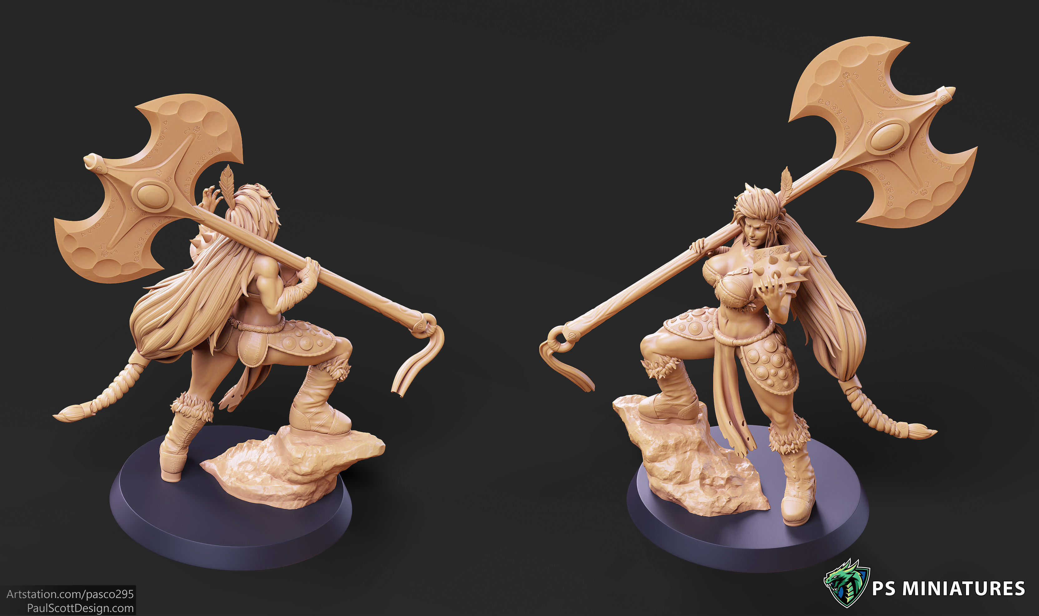 Barbarian Battlemaster Bundle and Pinups 3D print model_5