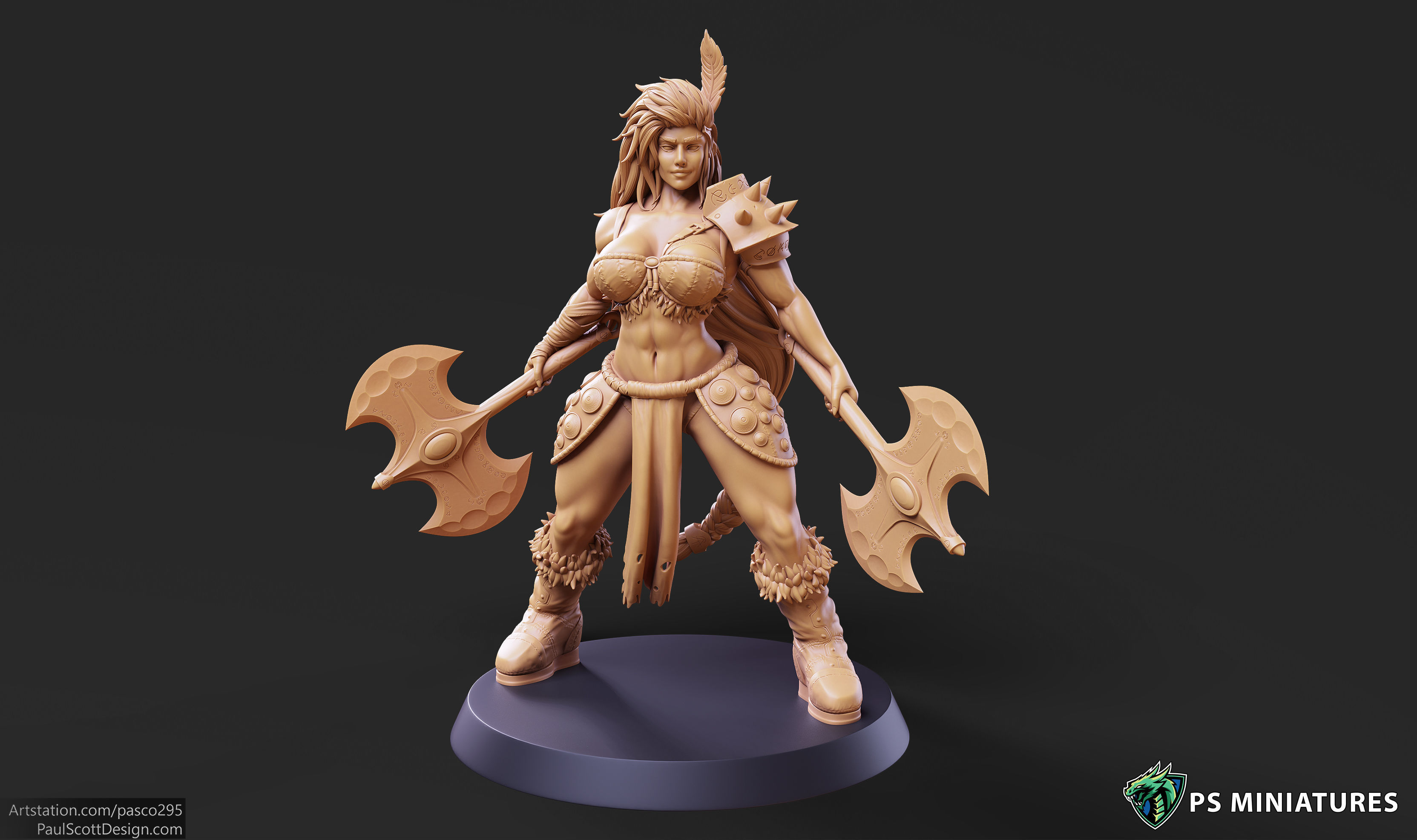 Barbarian Battlemaster Bundle and Pinups 3D print model_3