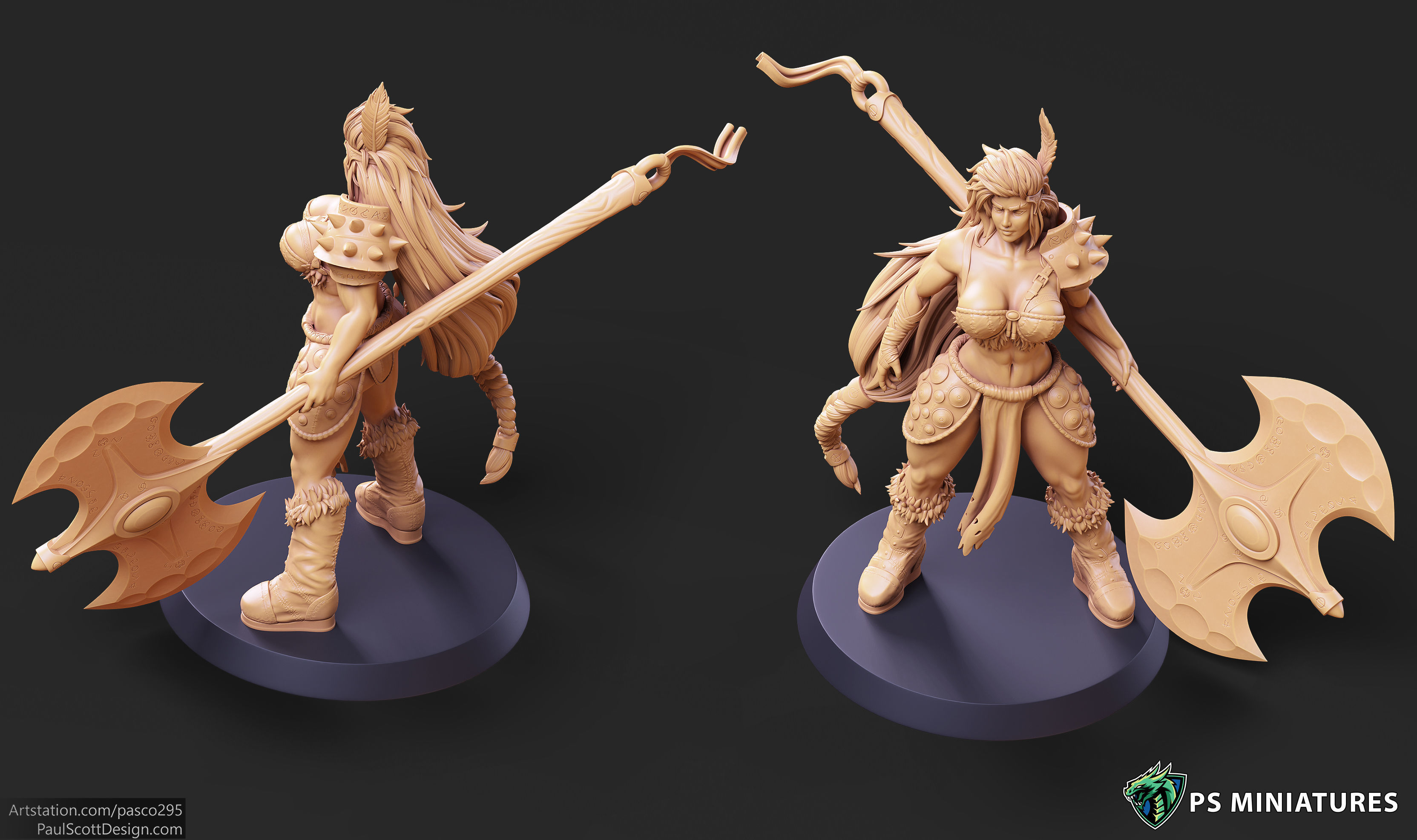 Barbarian Battlemaster Bundle and Pinups 3D print model_7