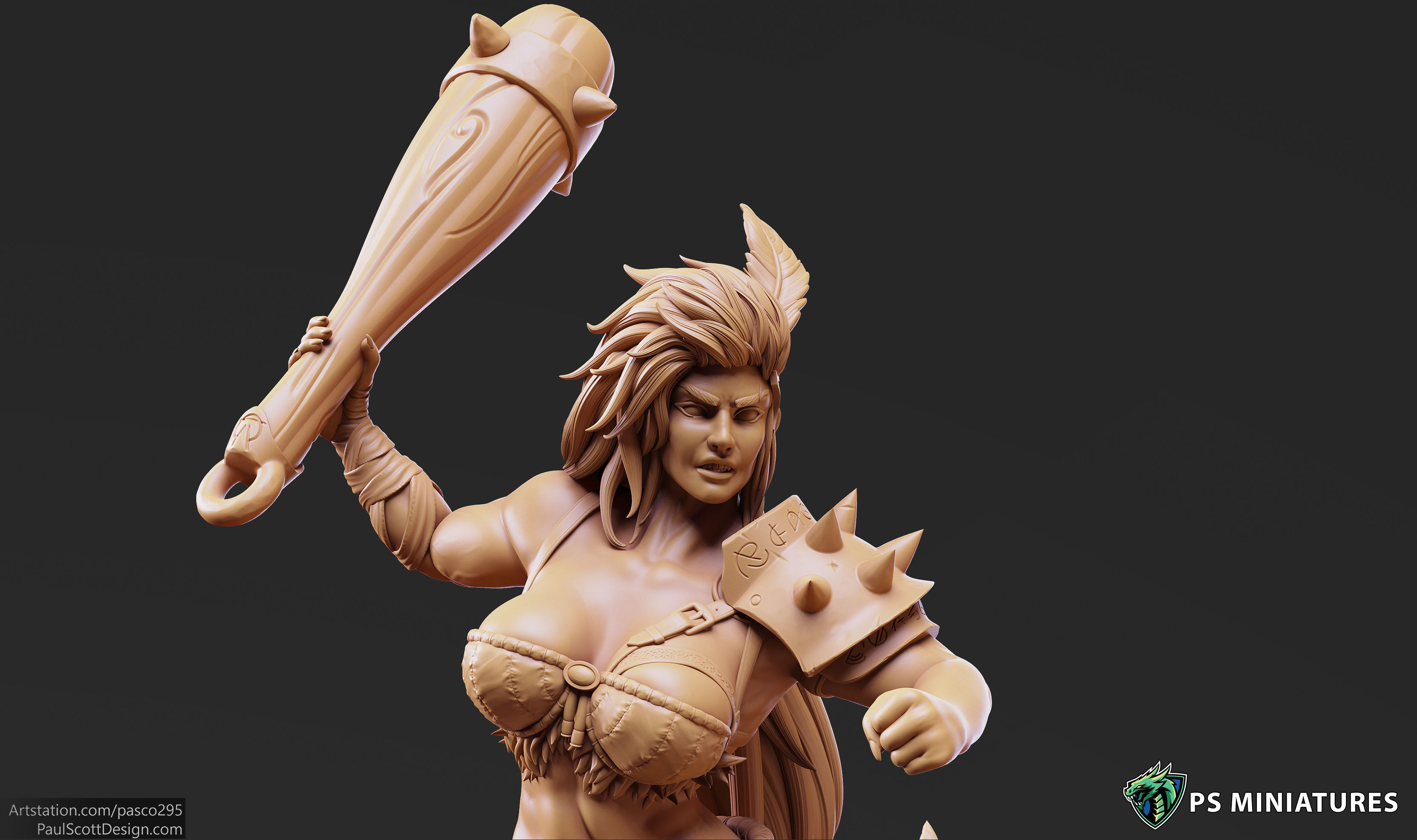 Barbarian Battlemaster Bundle and Pinups 3D print model_39