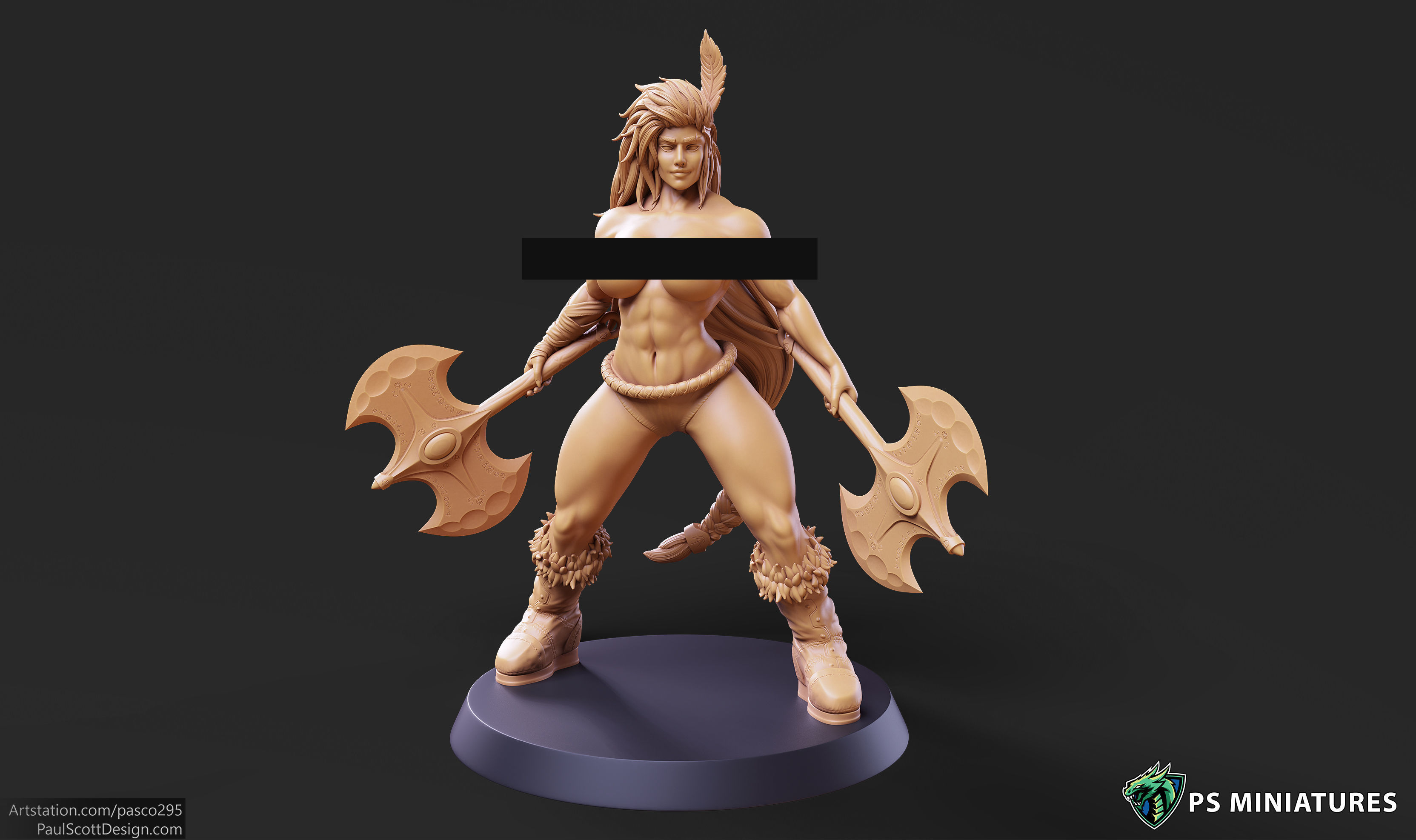 Barbarian Battlemaster Bundle and Pinups 3D print model_17