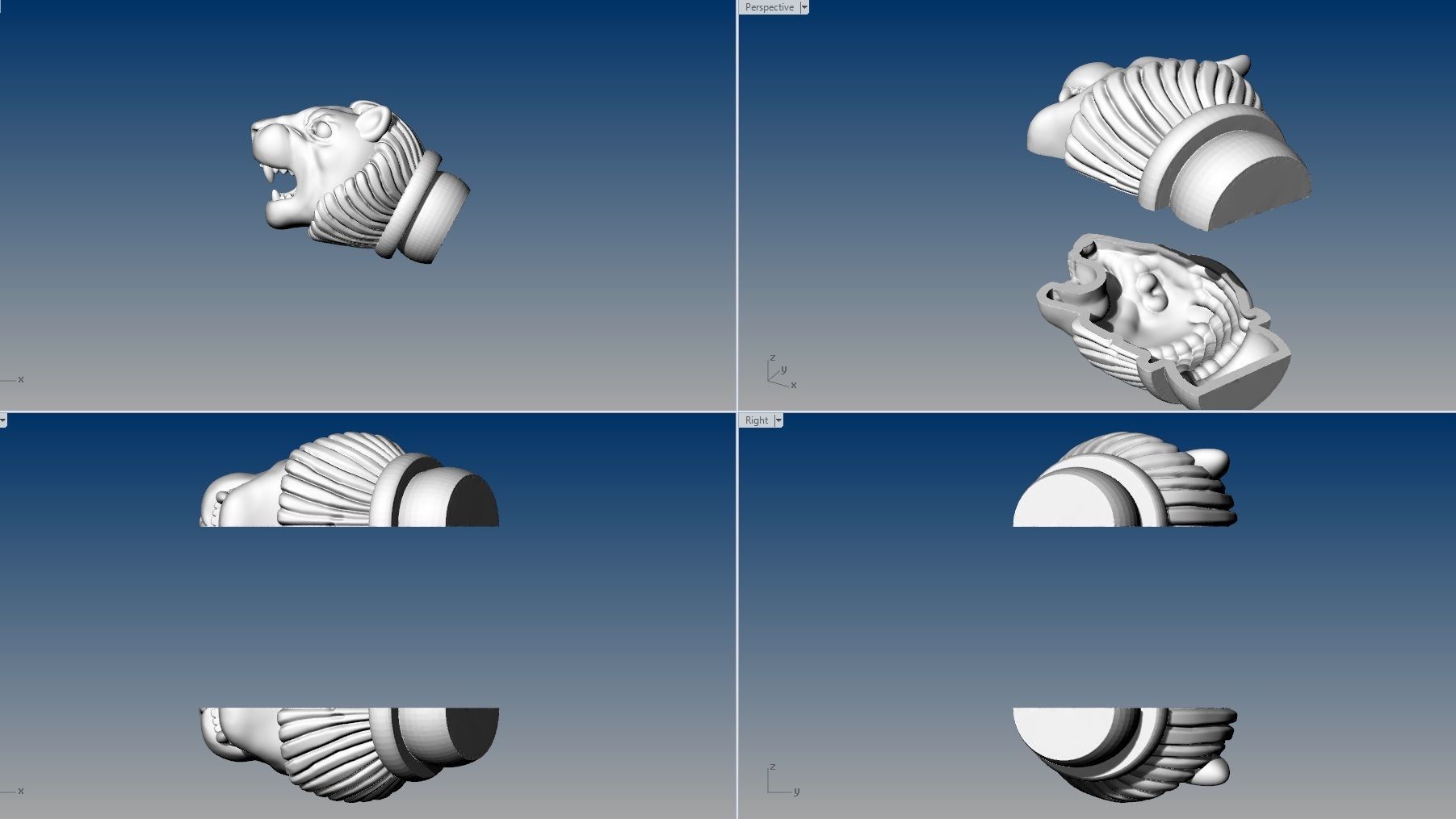 LION BANGLE 3D print model_1