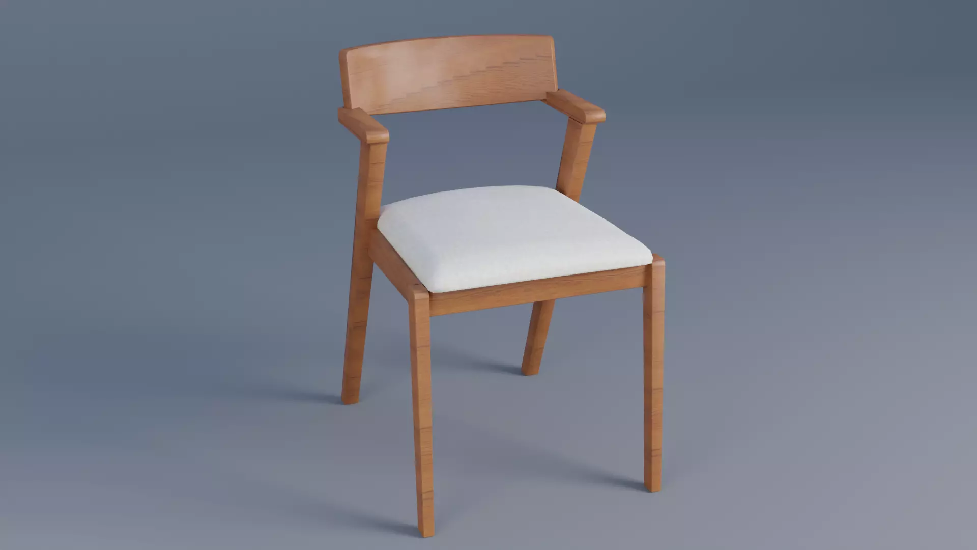 Wooden Chair Low-poly 3D model_0
