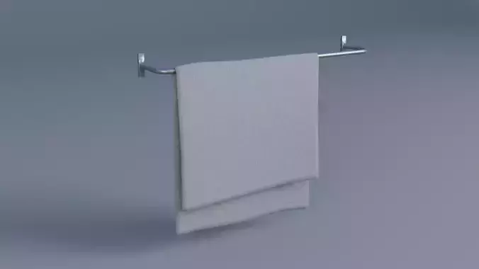 White Towel Low-poly 3D model