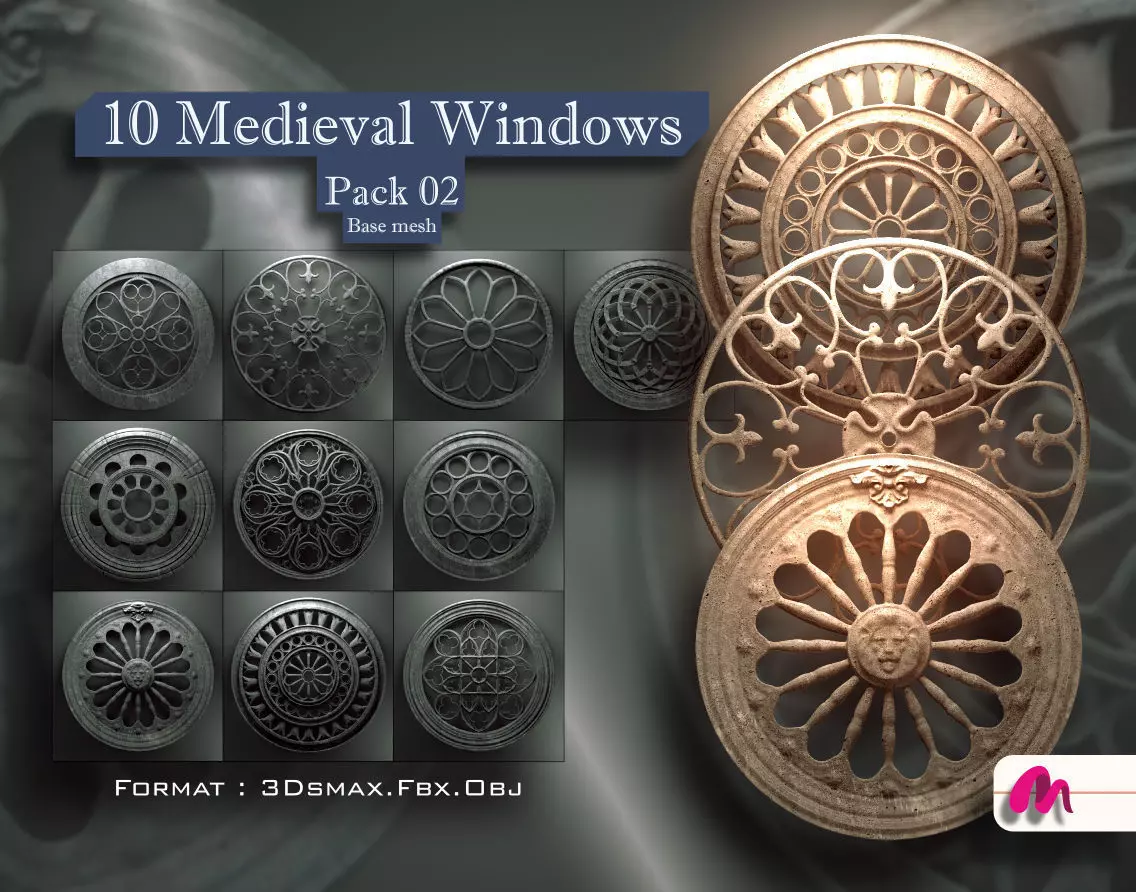 10 Medieval Windows Pack 02 3D model_0