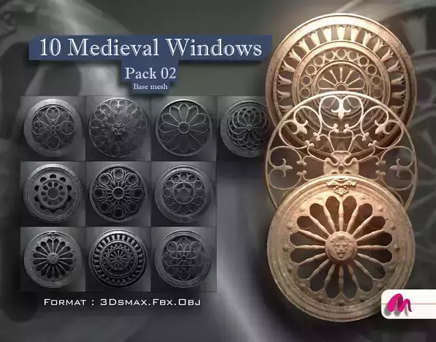 10 Medieval Windows Pack 02 3D model