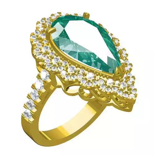 Pear Shape Micro Prong Set Engagement Ring