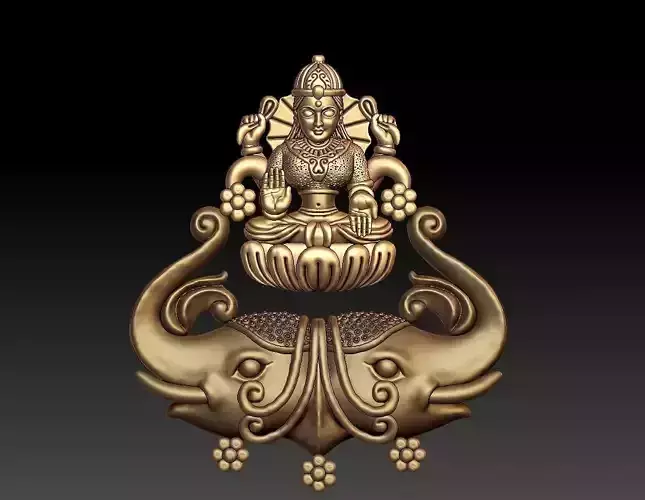 LAKSHMI WITH ELEPHANT PENDENT 3D print model
