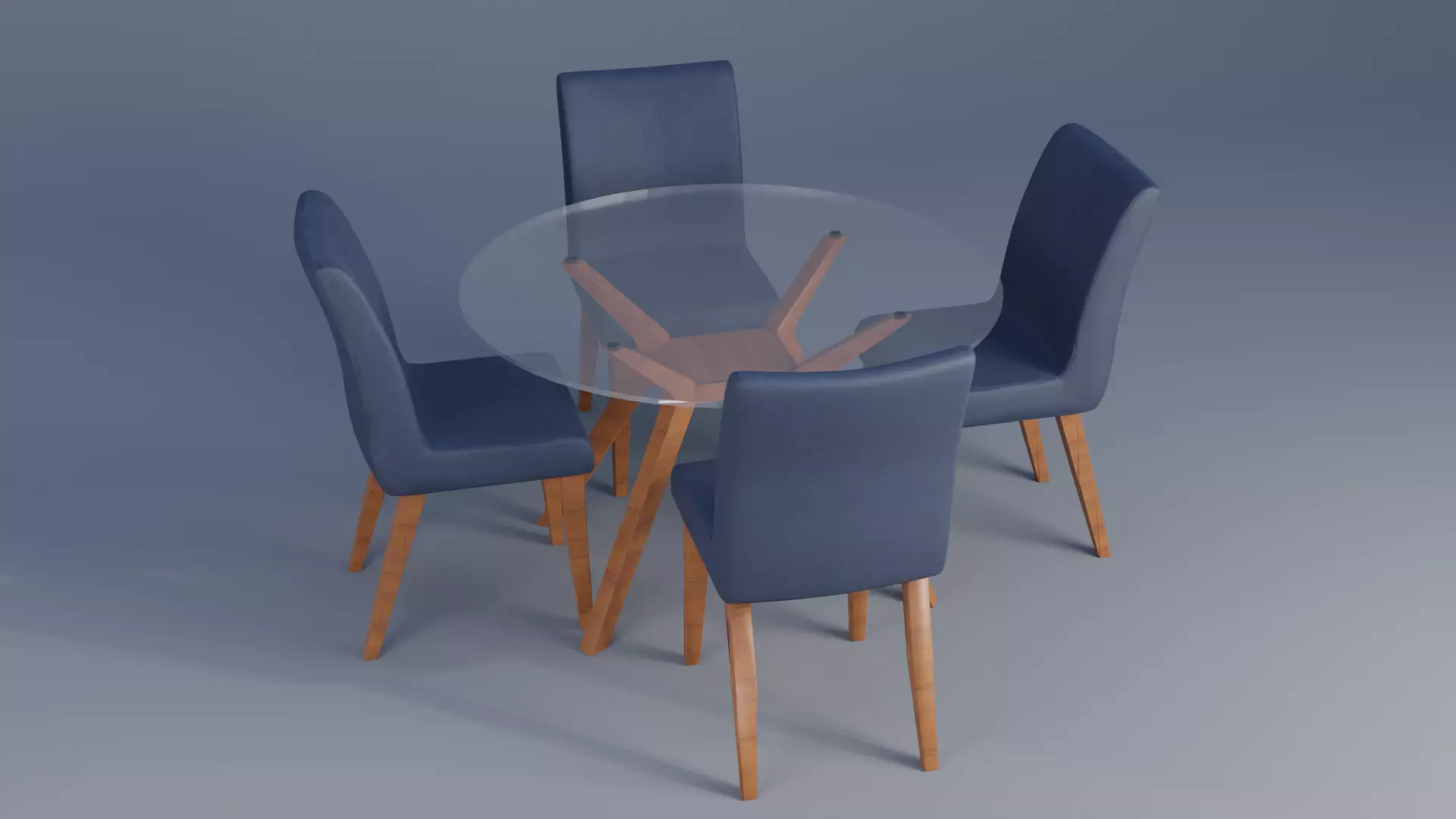 Dining Table Low-poly 3D model_0