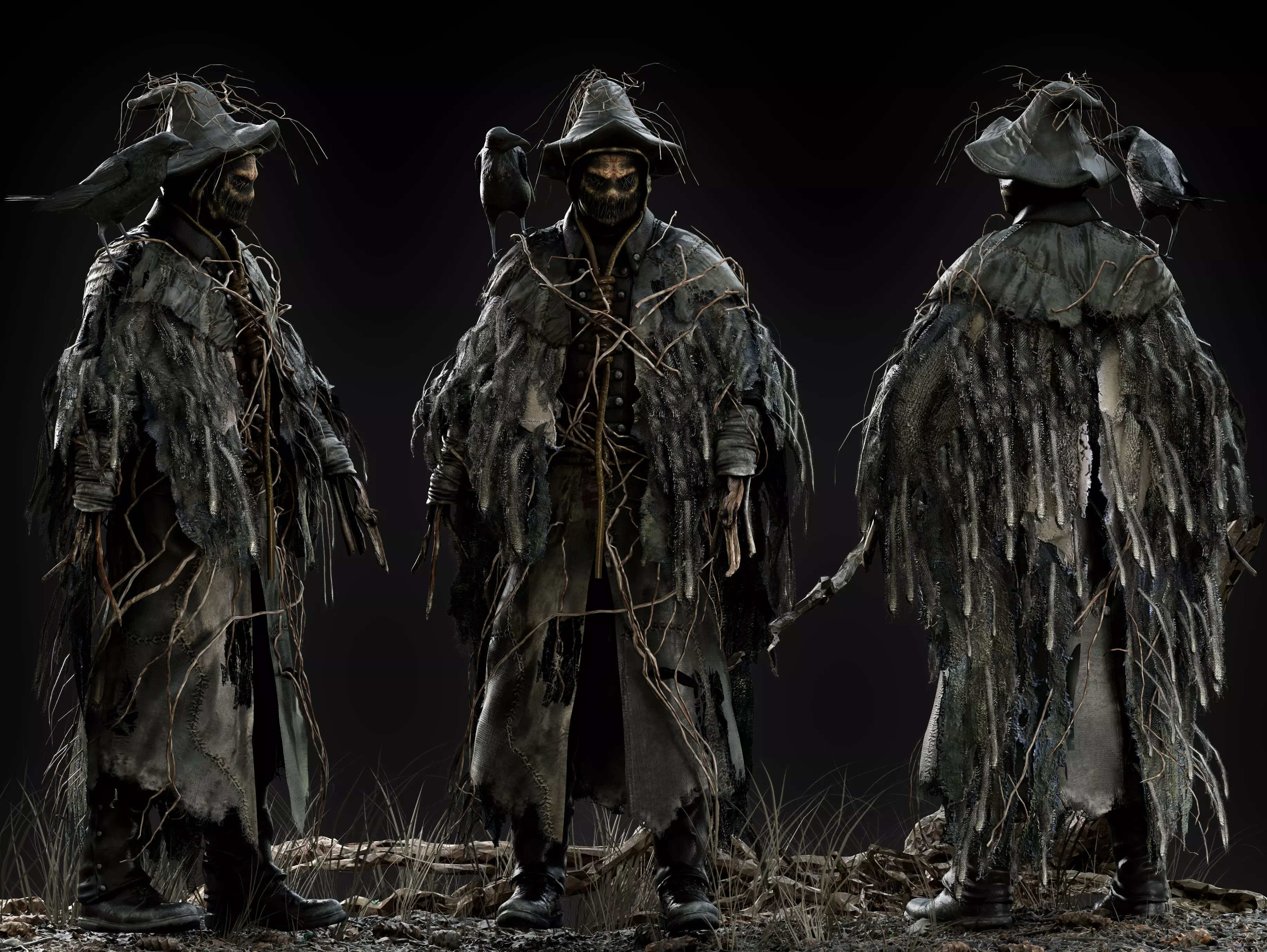 Scarecrow Low-poly 3D model_0