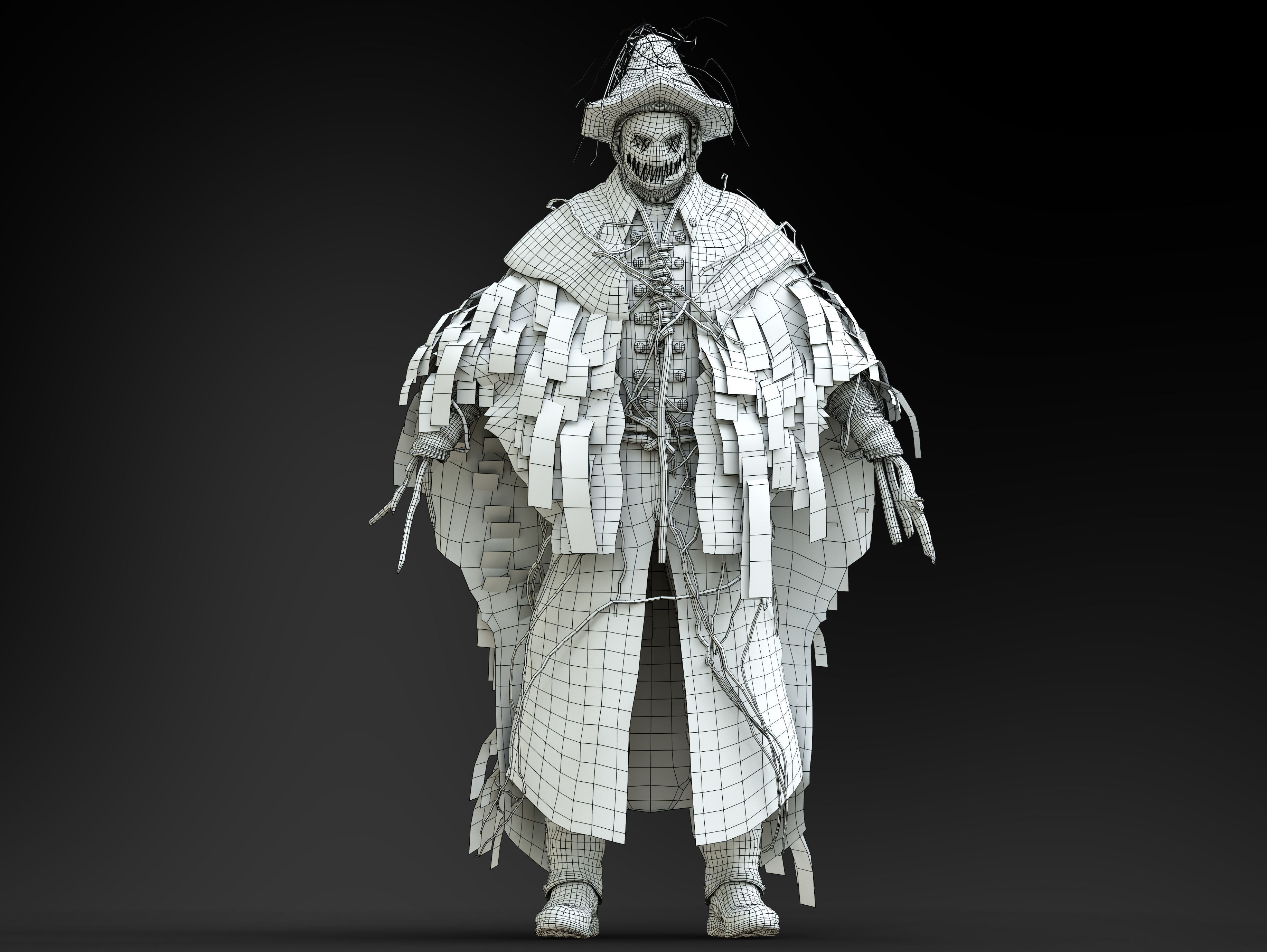 Scarecrow Low-poly 3D model_10
