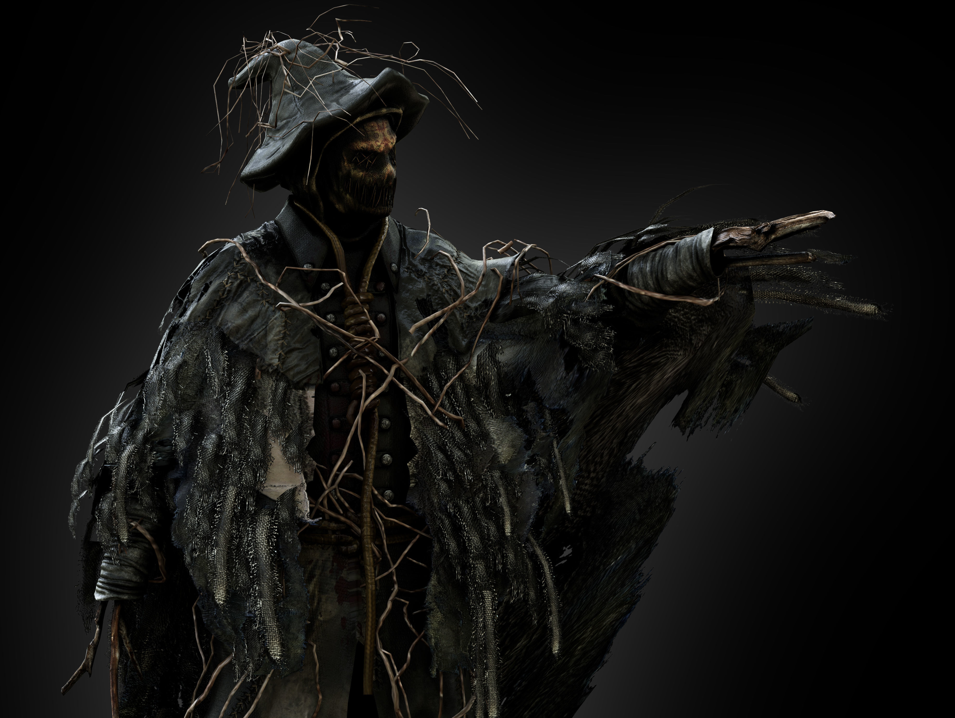 Scarecrow Low-poly 3D model_3