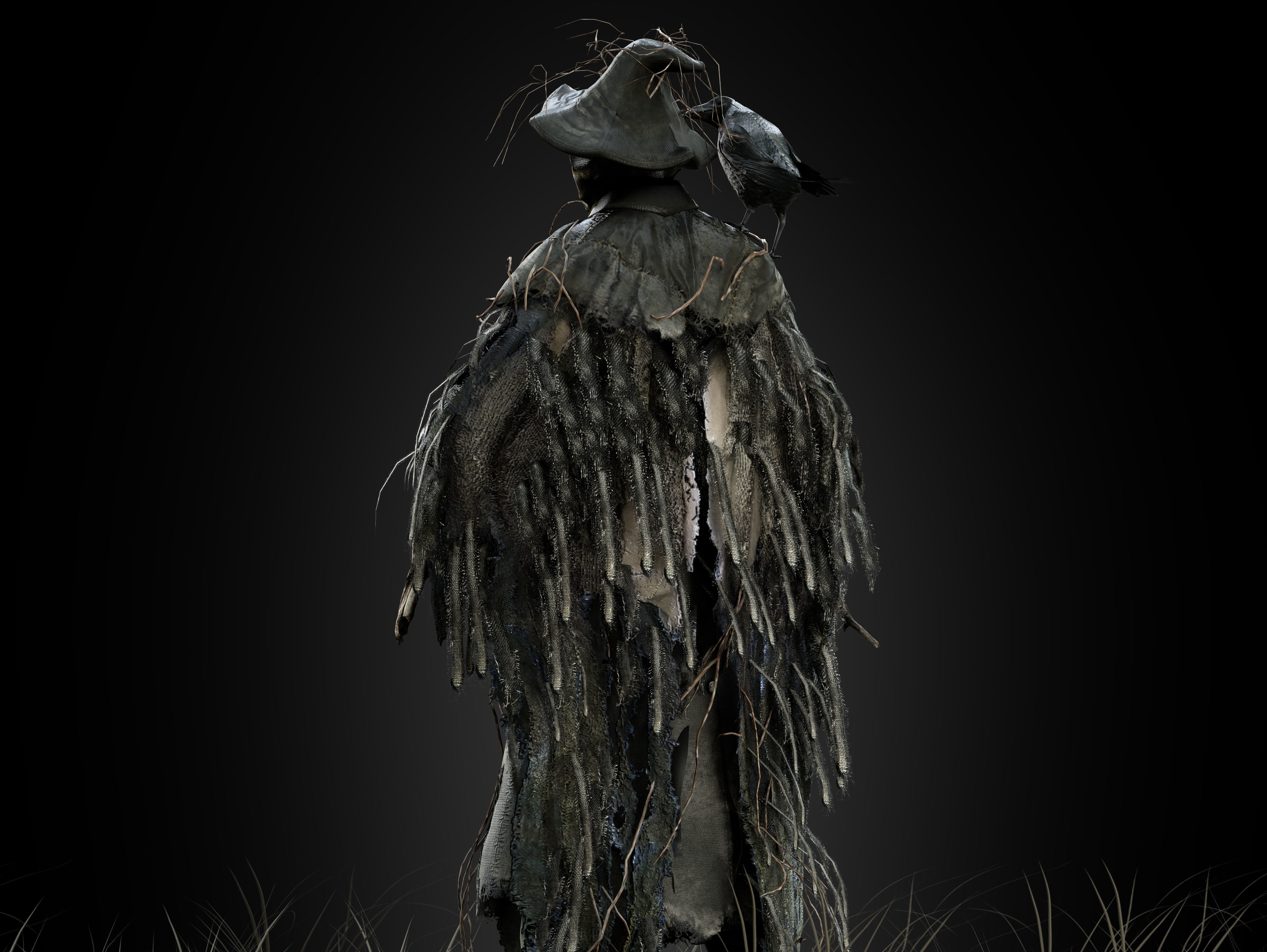 Scarecrow Low-poly 3D model_5