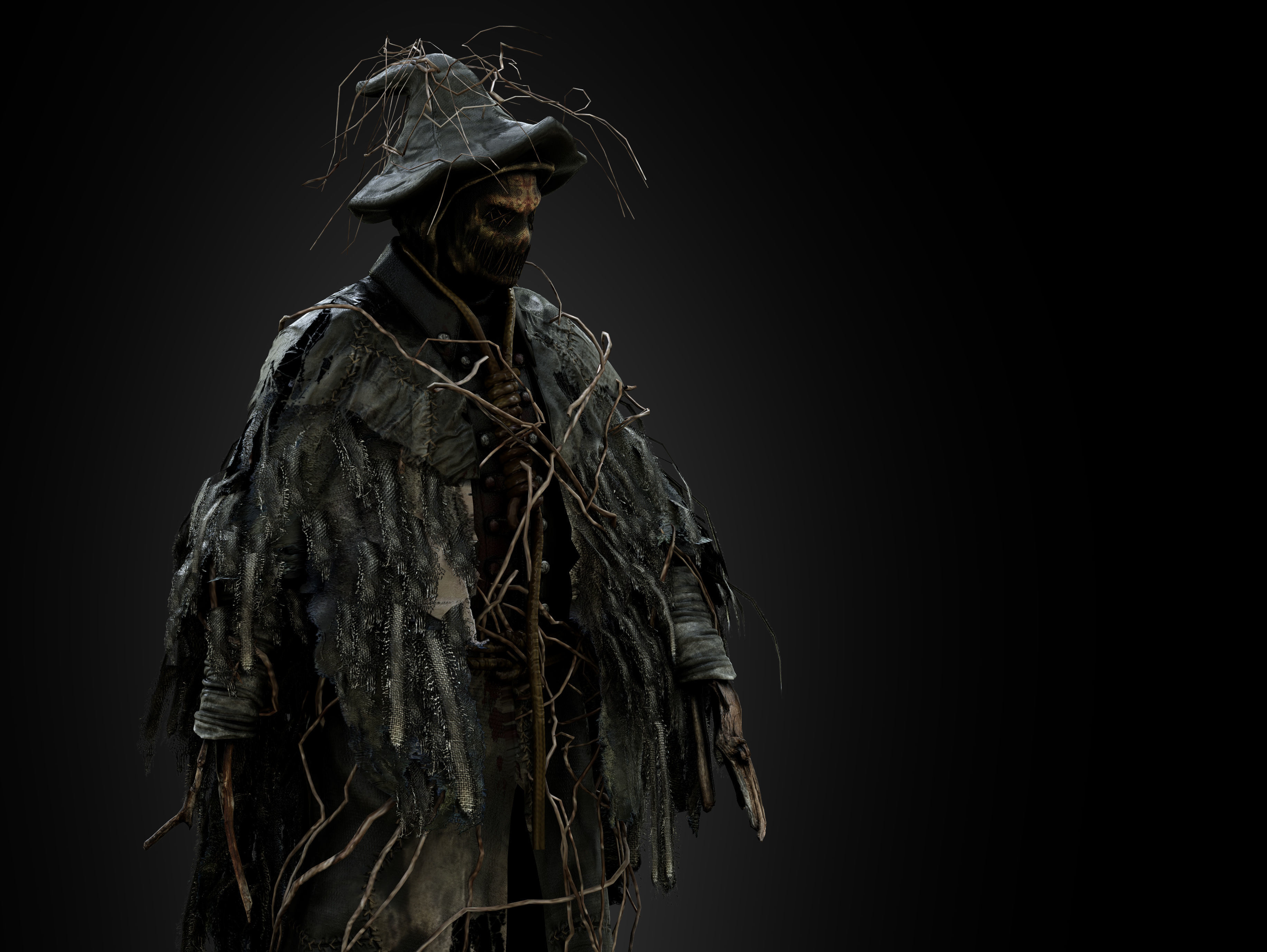 Scarecrow Low-poly 3D model_6