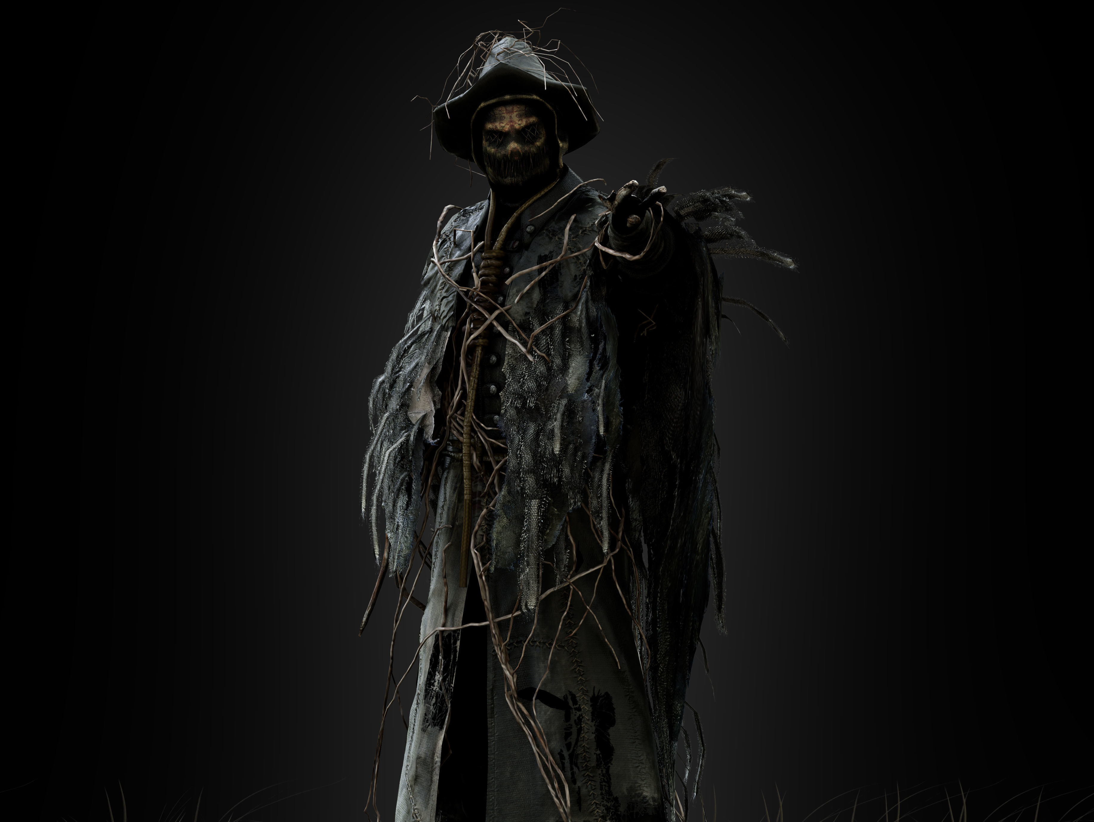 Scarecrow Low-poly 3D model_7
