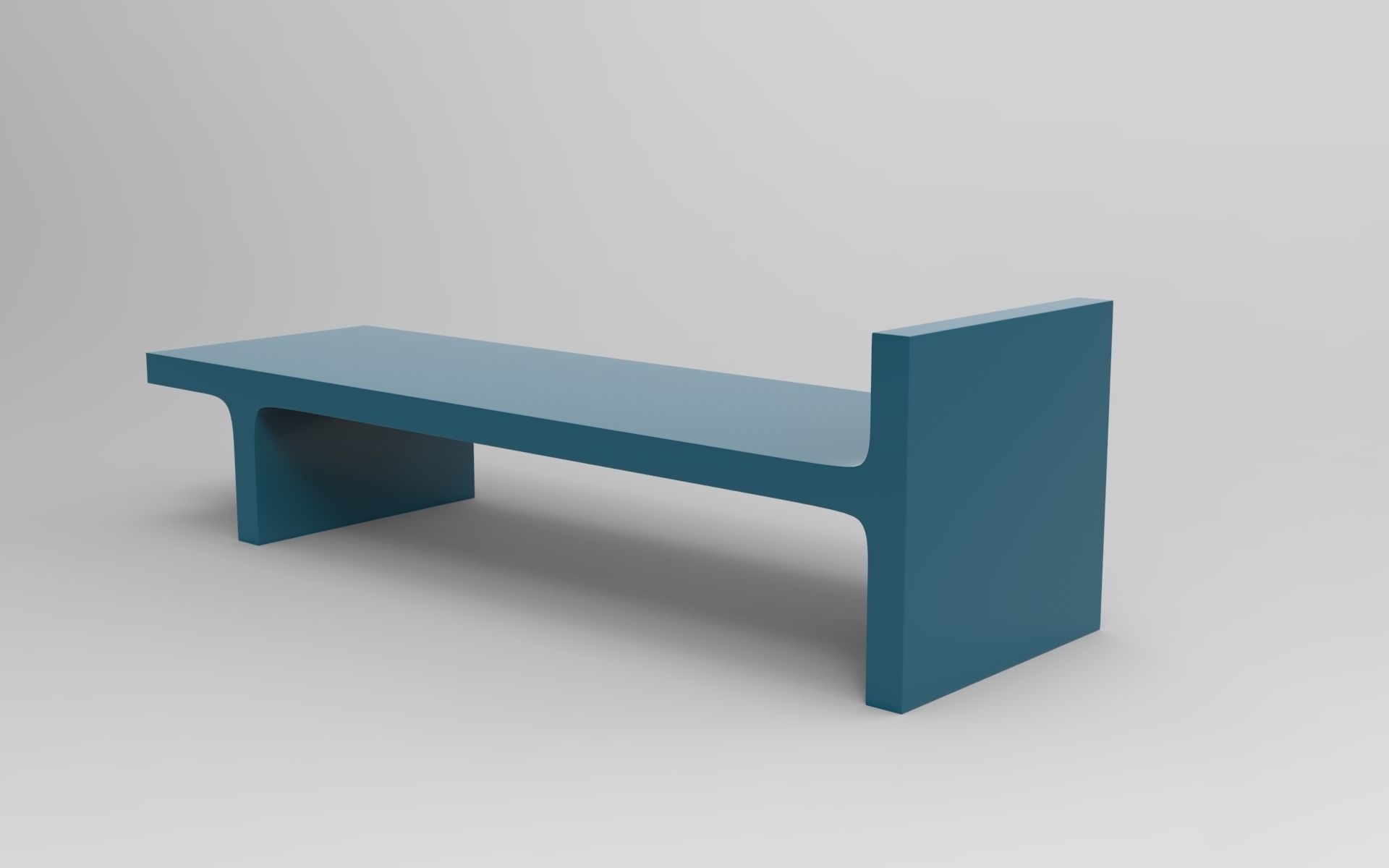 Dari Bench Low-poly 3D model_2