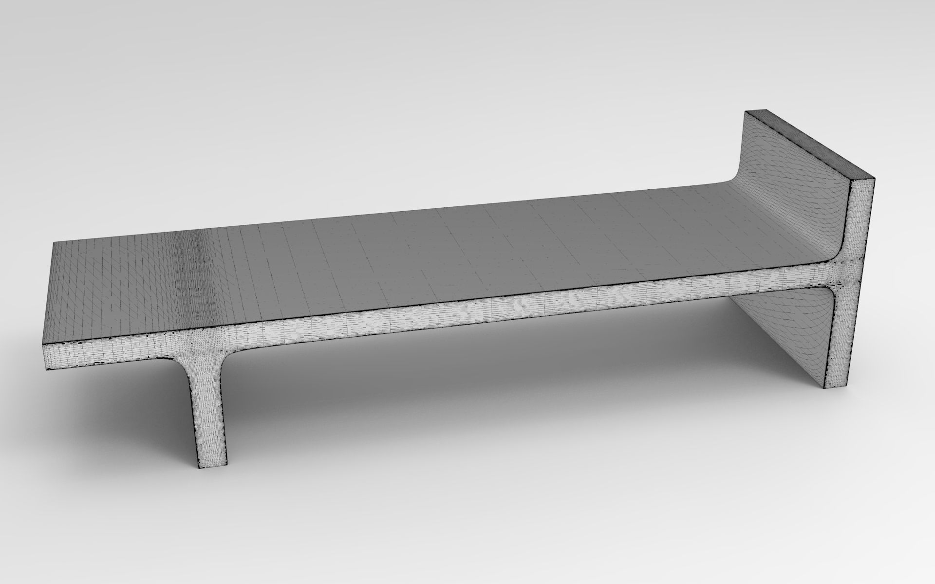 Dari Bench Low-poly 3D model_6