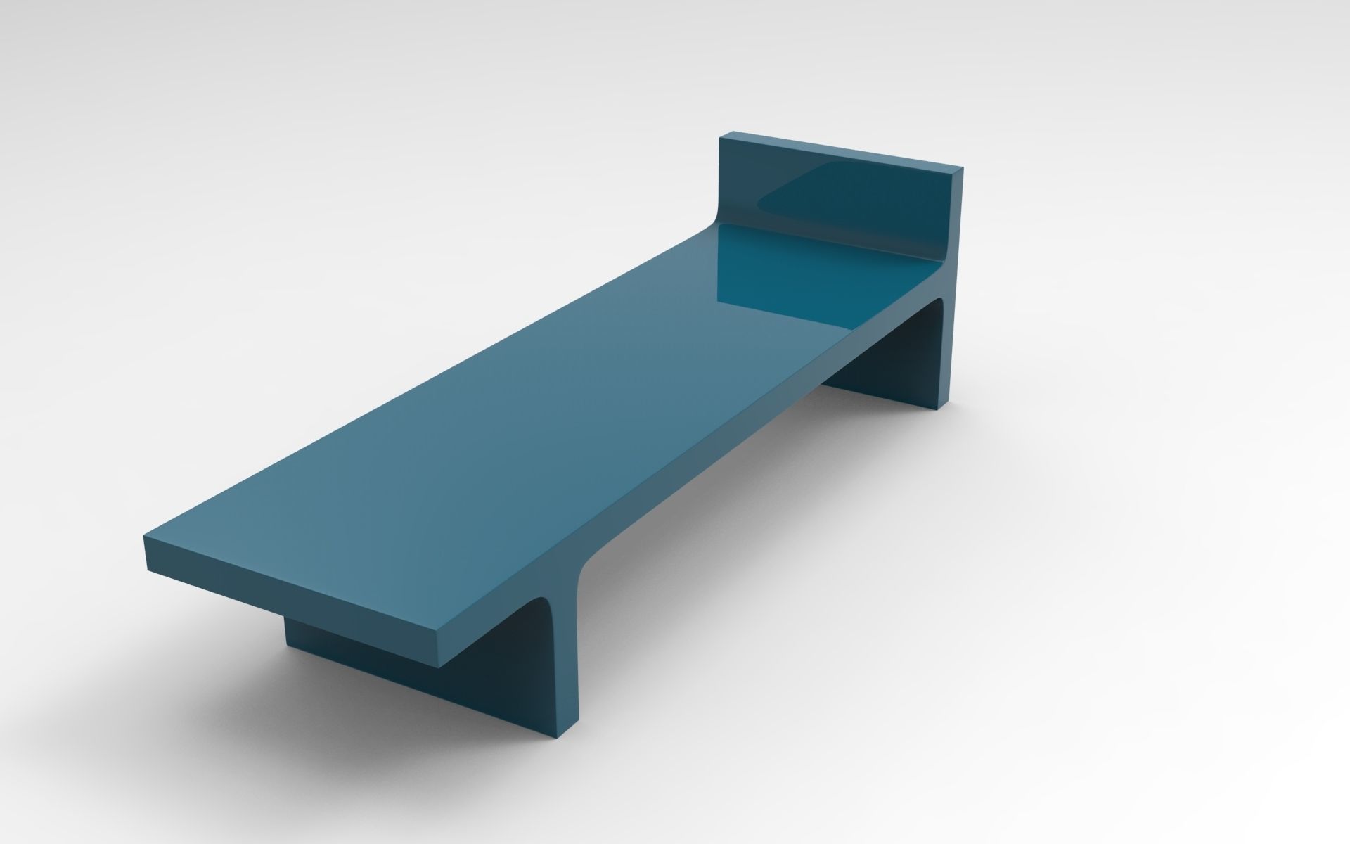 Dari Bench Low-poly 3D model_3