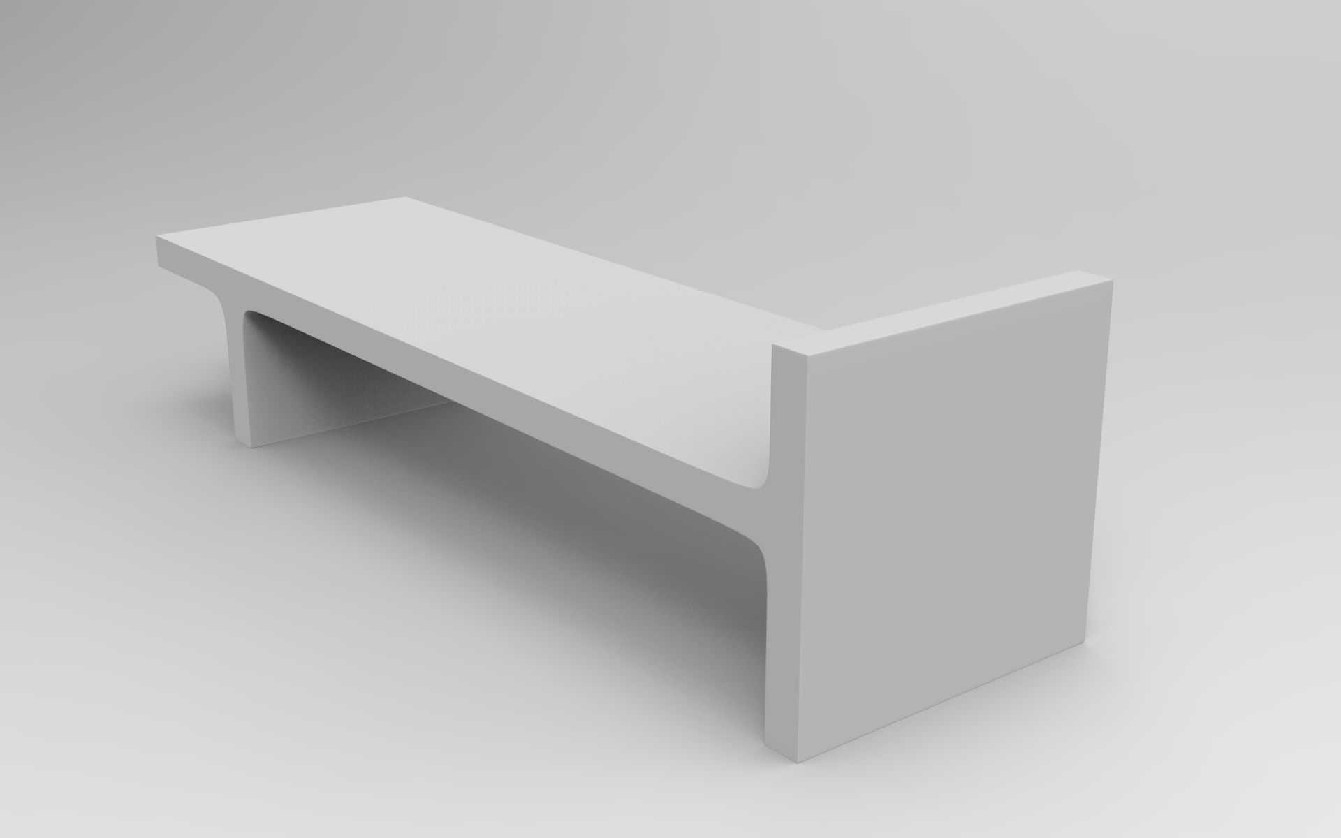 Dari Bench Low-poly 3D model_7