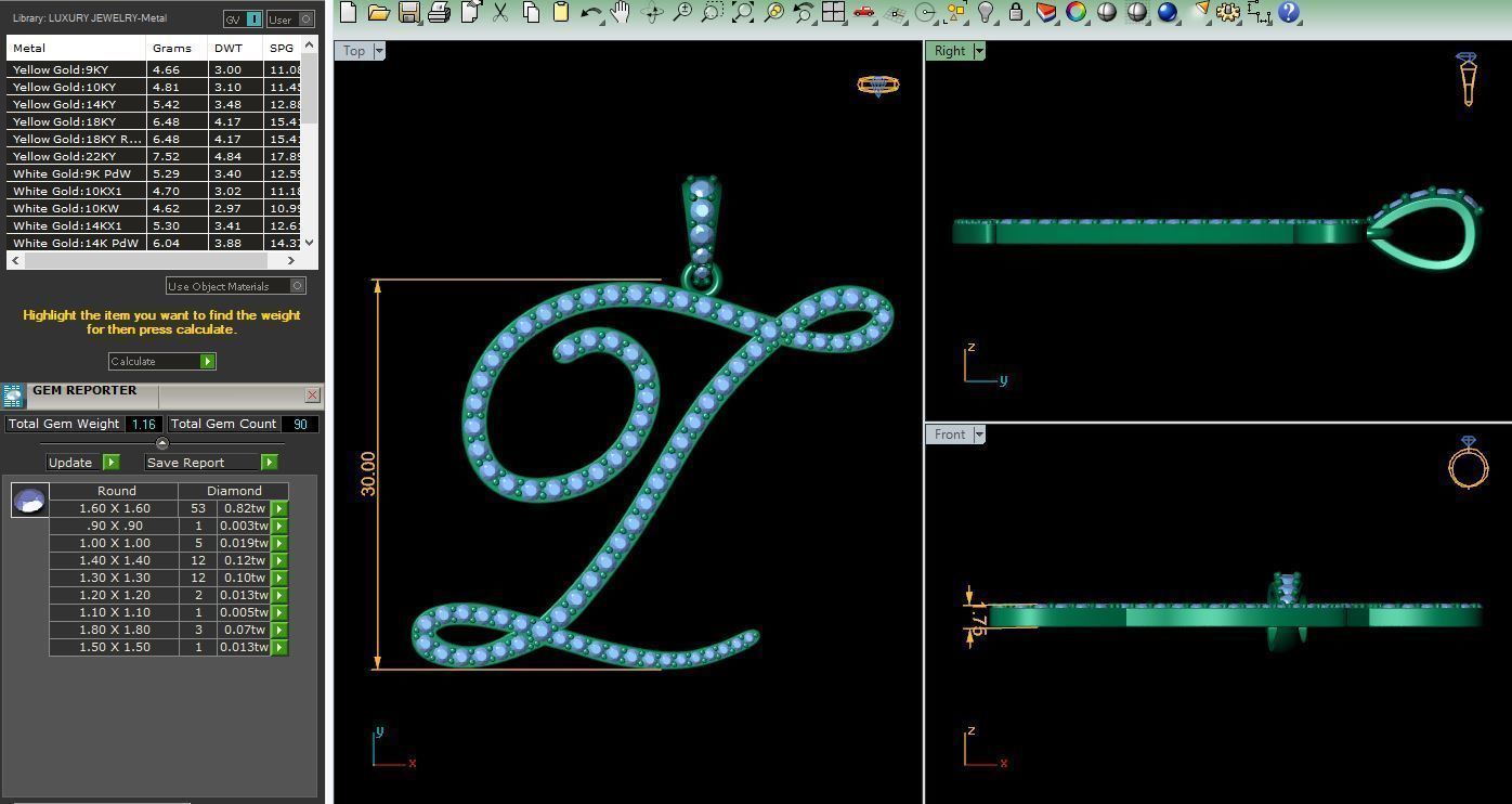 Z Font Latter Pendent 3d Model and Render 3D print model_9