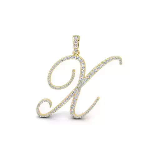 X Font Latter Pendent 3d Model and Render