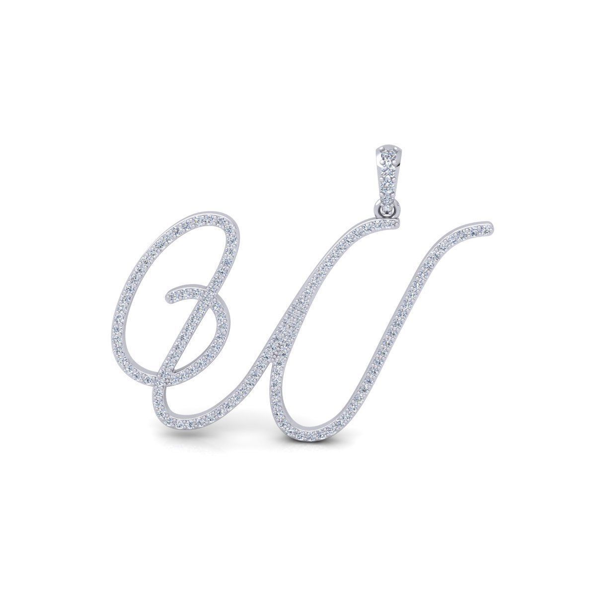 W Font Latter Pendent 3d Model and Render 3D print model_2