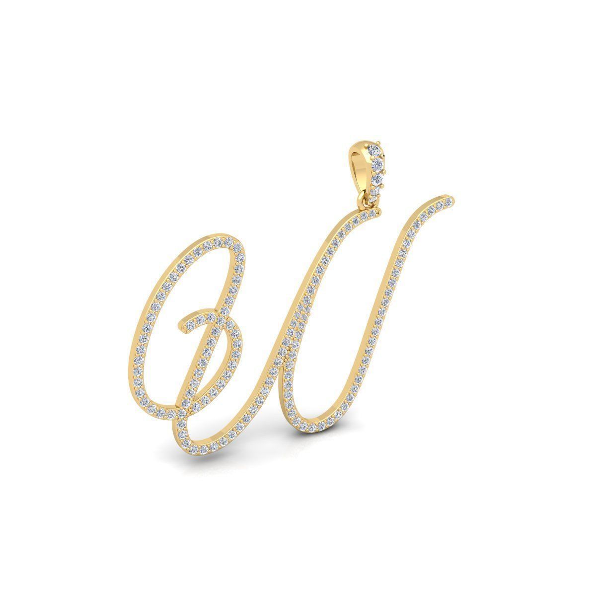 W Font Latter Pendent 3d Model and Render 3D print model_3