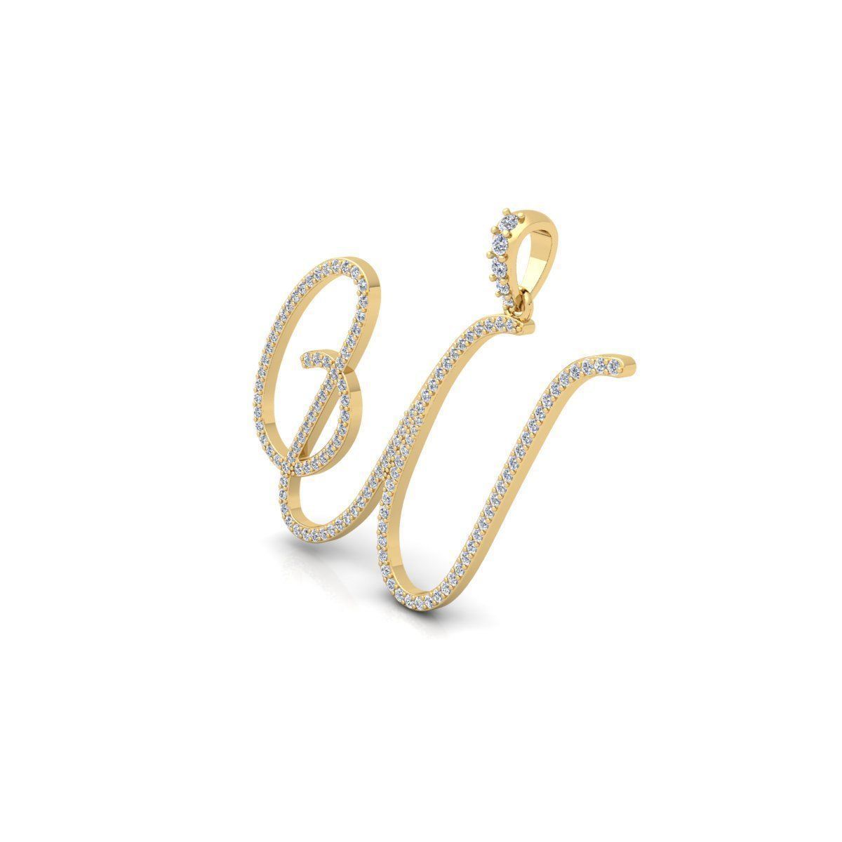 W Font Latter Pendent 3d Model and Render 3D print model_6