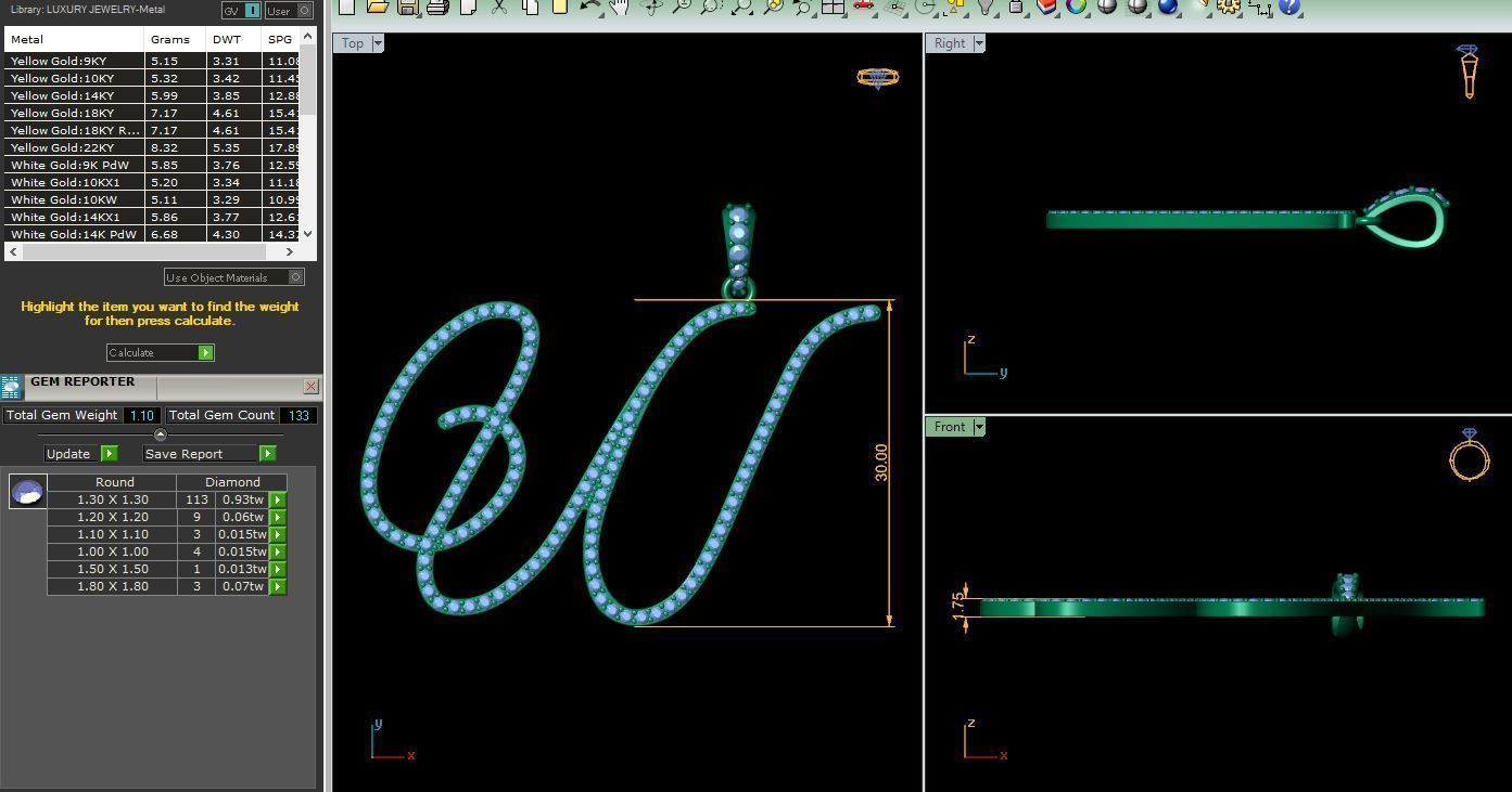 W Font Latter Pendent 3d Model and Render 3D print model_9