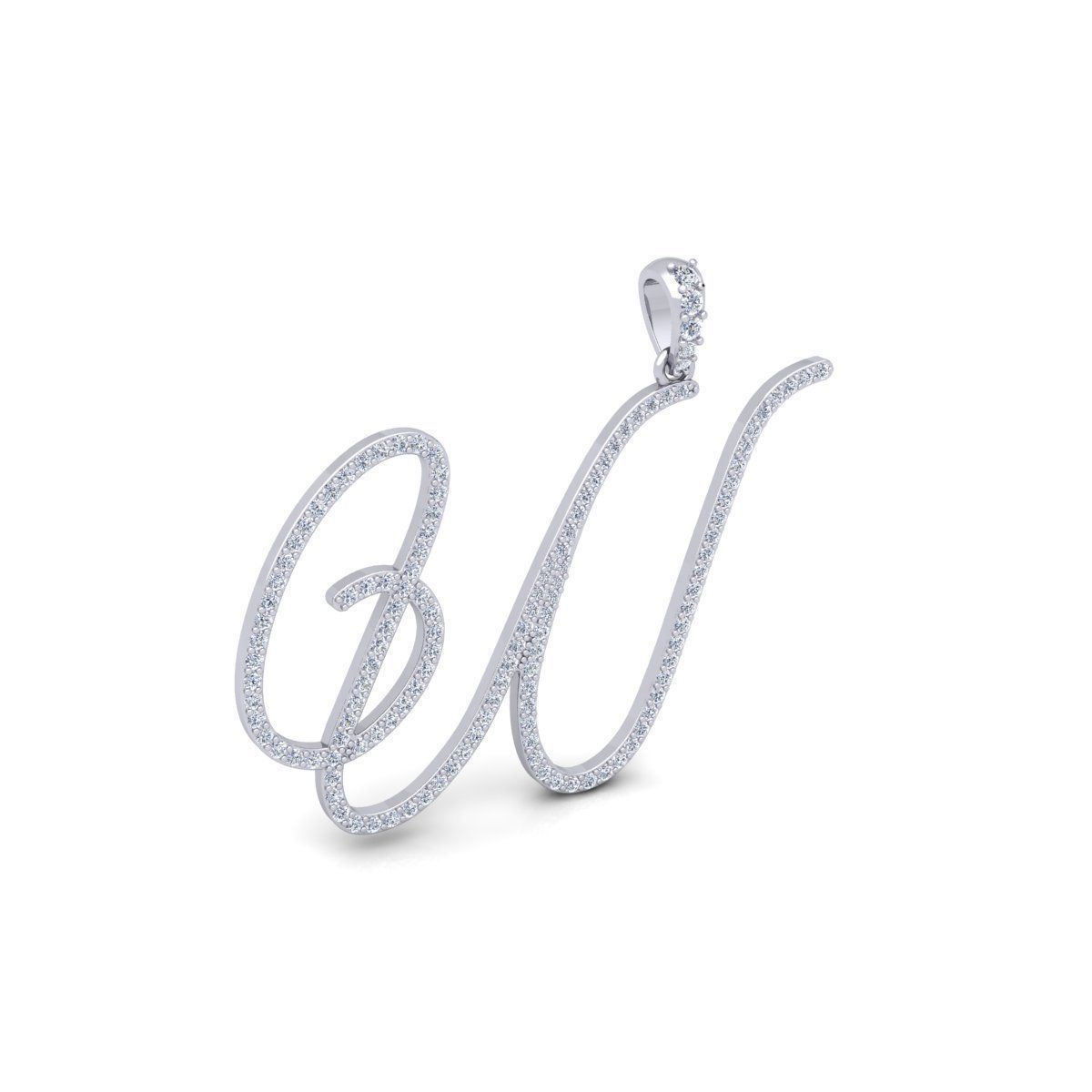 W Font Latter Pendent 3d Model and Render 3D print model_5