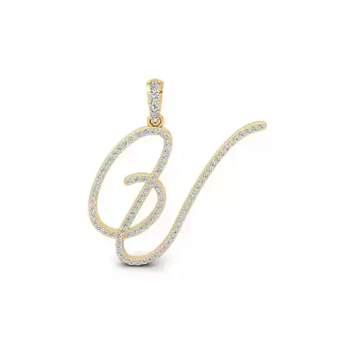 U Font Latter Pendent 3d Model and Render