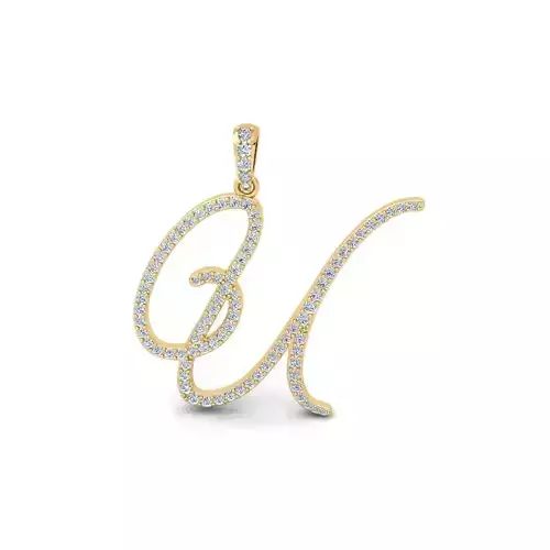 U Font Latter Pendent 3d Model and Render