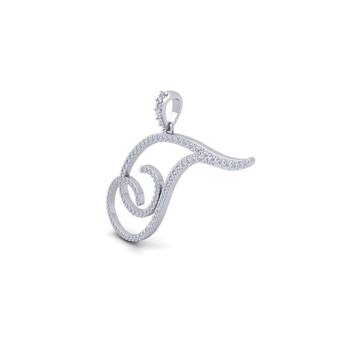 T Font Latter Pendent 3d Model and Render 3D print model_8