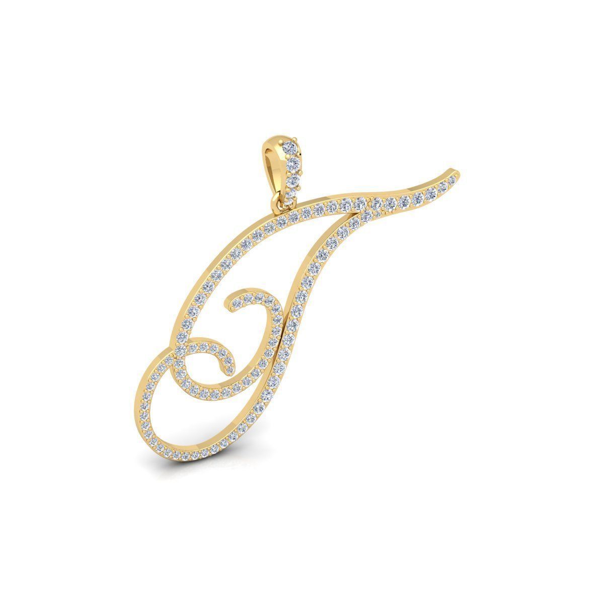 T Font Latter Pendent 3d Model and Render 3D print model_3