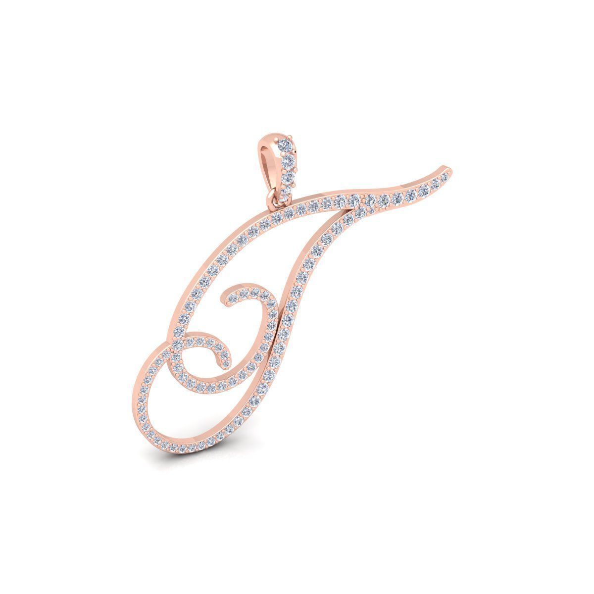 T Font Latter Pendent 3d Model and Render 3D print model_4