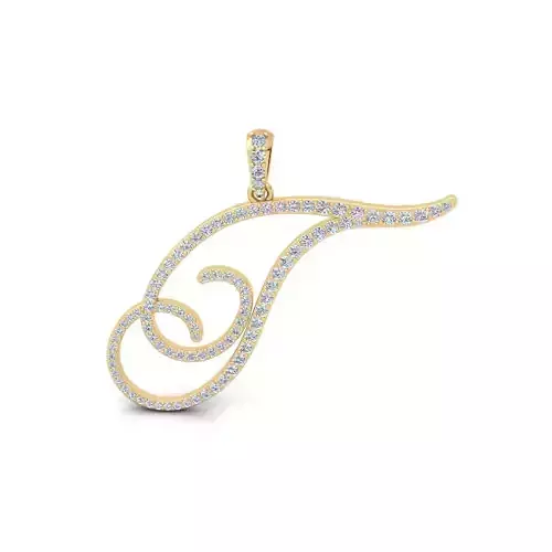 T Font Latter Pendent 3d Model and Render 3D print model T Font Latter Pendent 3d Model and Render 3D print model