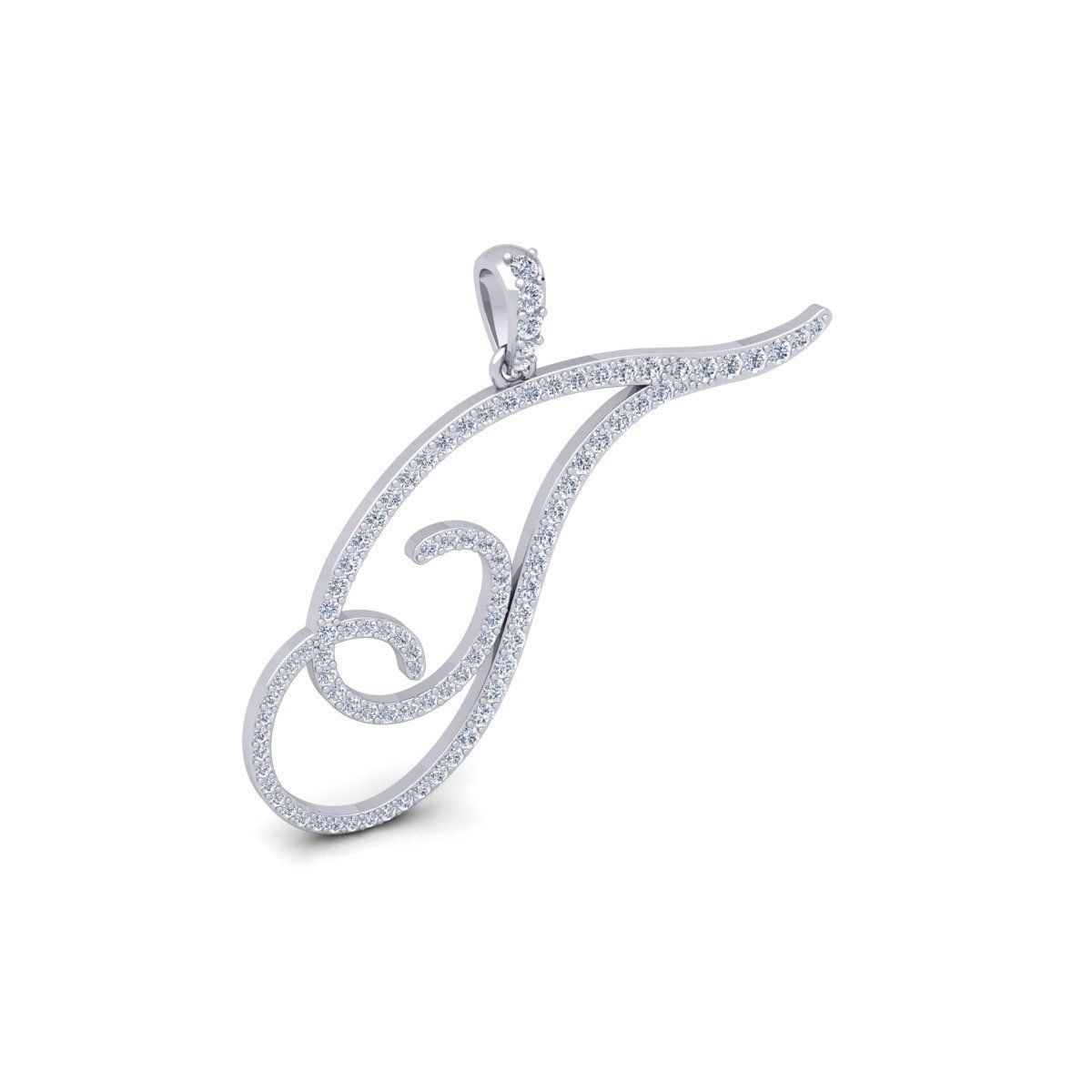 T Font Latter Pendent 3d Model and Render 3D print model_5