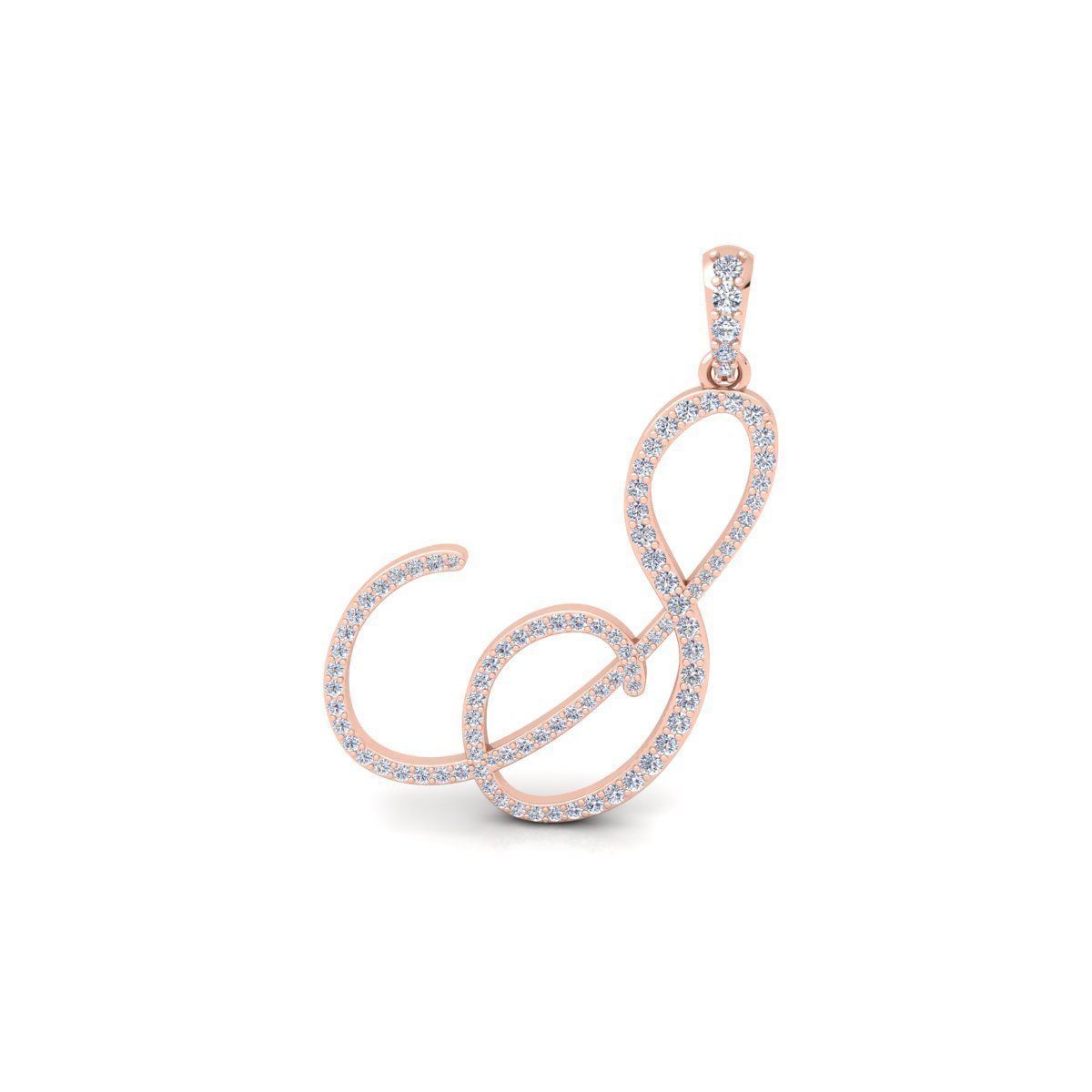 S Font Latter Pendent 3d Model and Render 3D print model_1