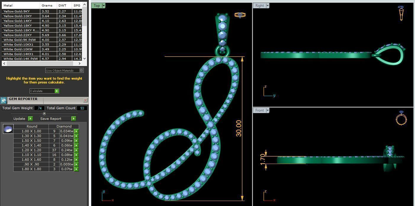 S Font Latter Pendent 3d Model and Render 3D print model_9