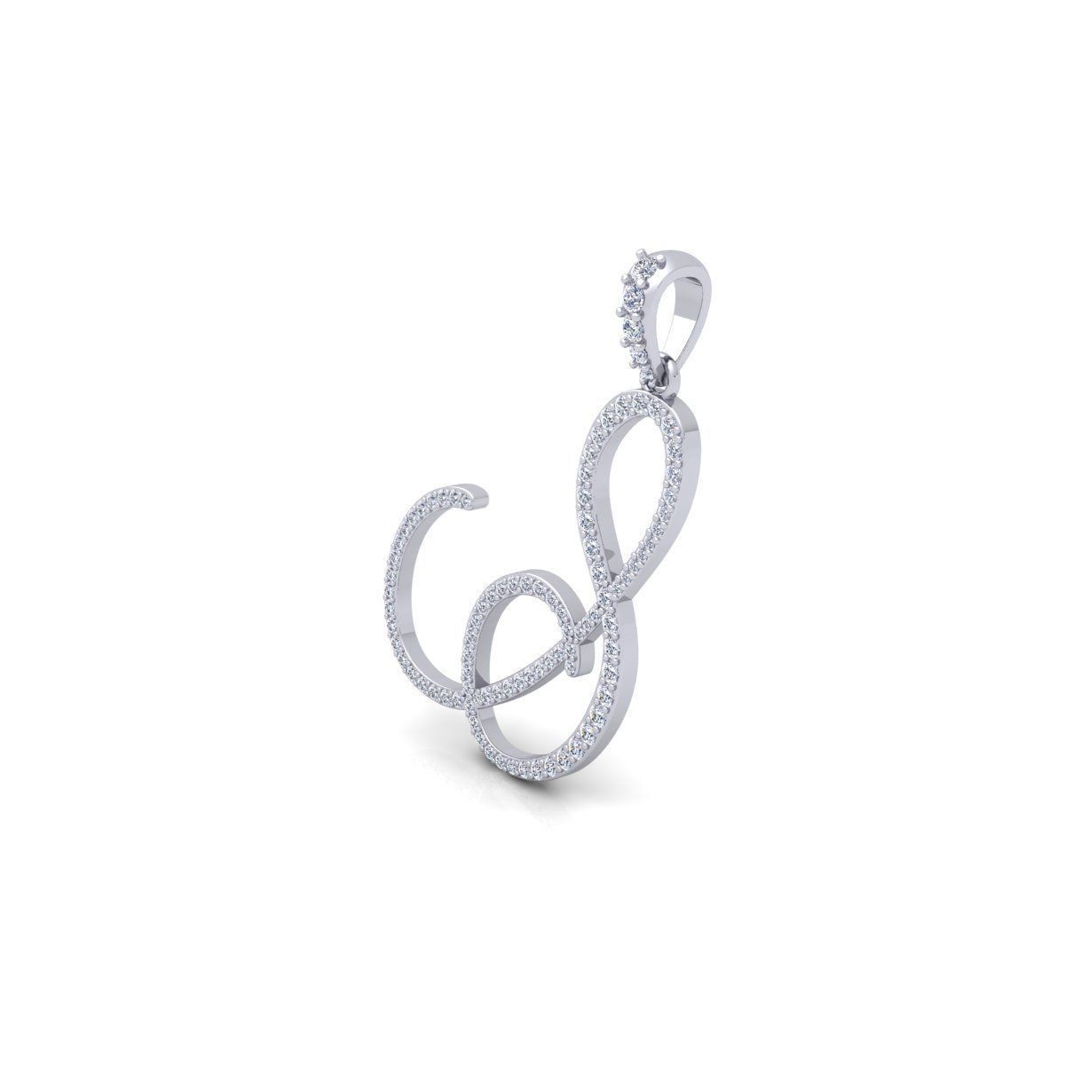 S Font Latter Pendent 3d Model and Render 3D print model_8