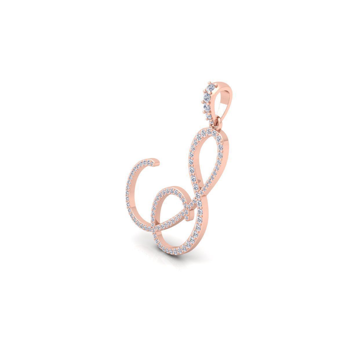 S Font Latter Pendent 3d Model and Render 3D print model_7