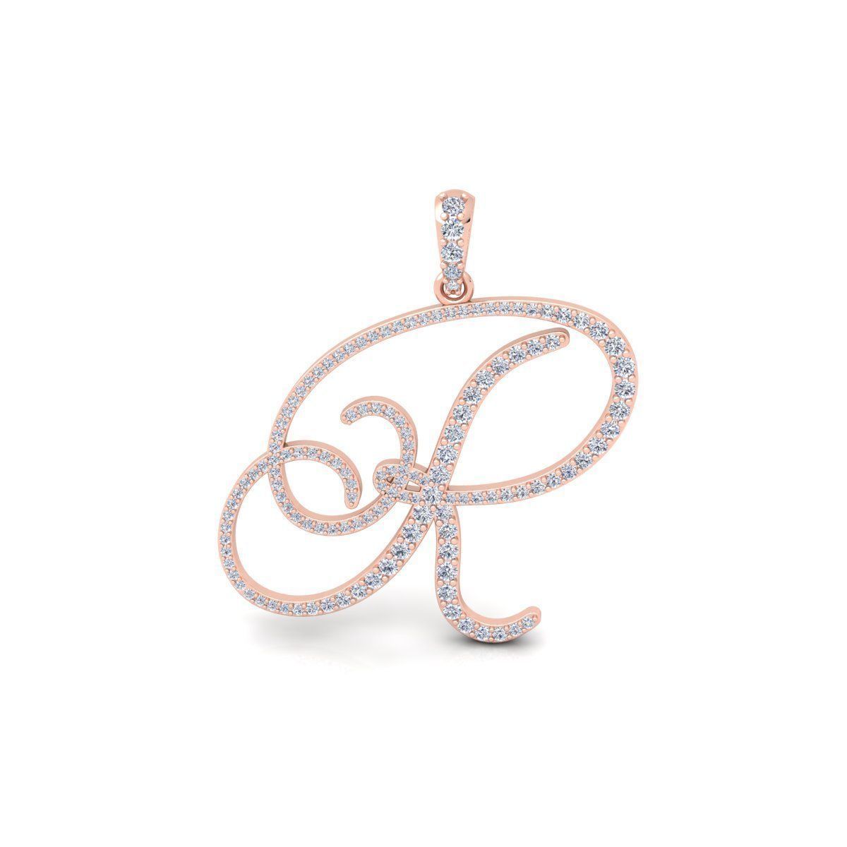 R Font Latter Pendent 3d Model and Render 3D print model_1