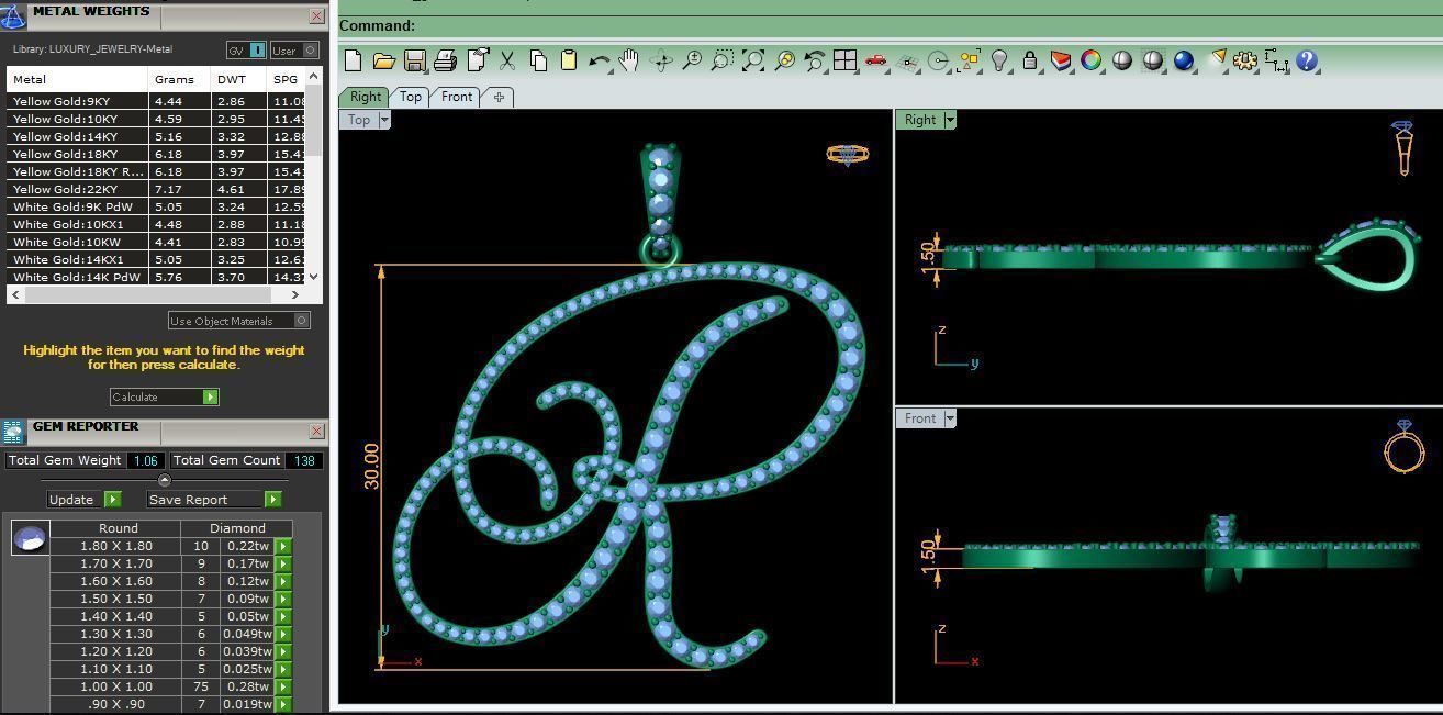 R Font Latter Pendent 3d Model and Render 3D print model_9