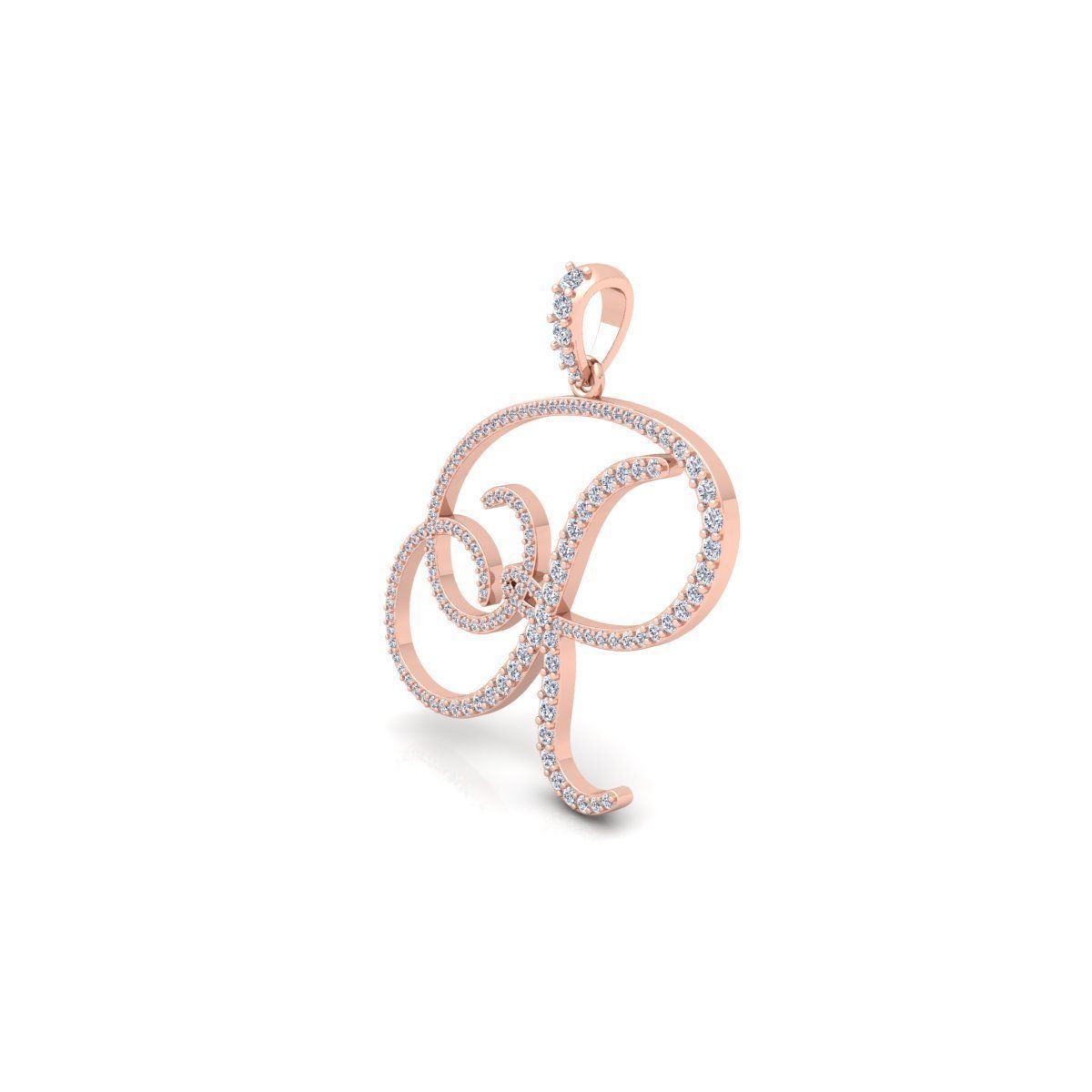 R Font Latter Pendent 3d Model and Render 3D print model_7