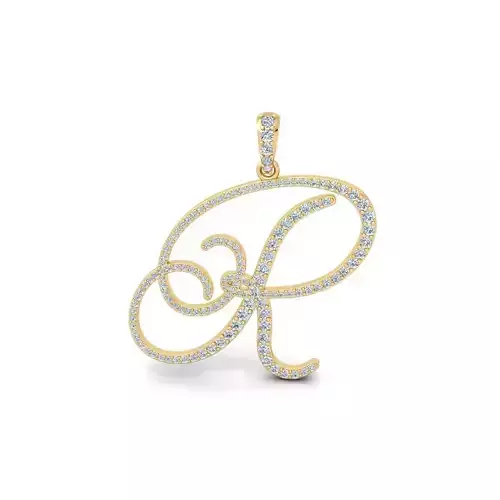 R Font Latter Pendent 3d Model and Render 3D print model