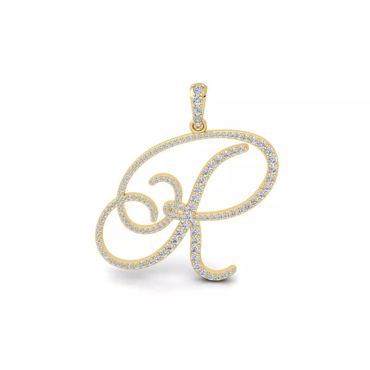 R Font Latter Pendent 3d Model and Render 3D print model_0