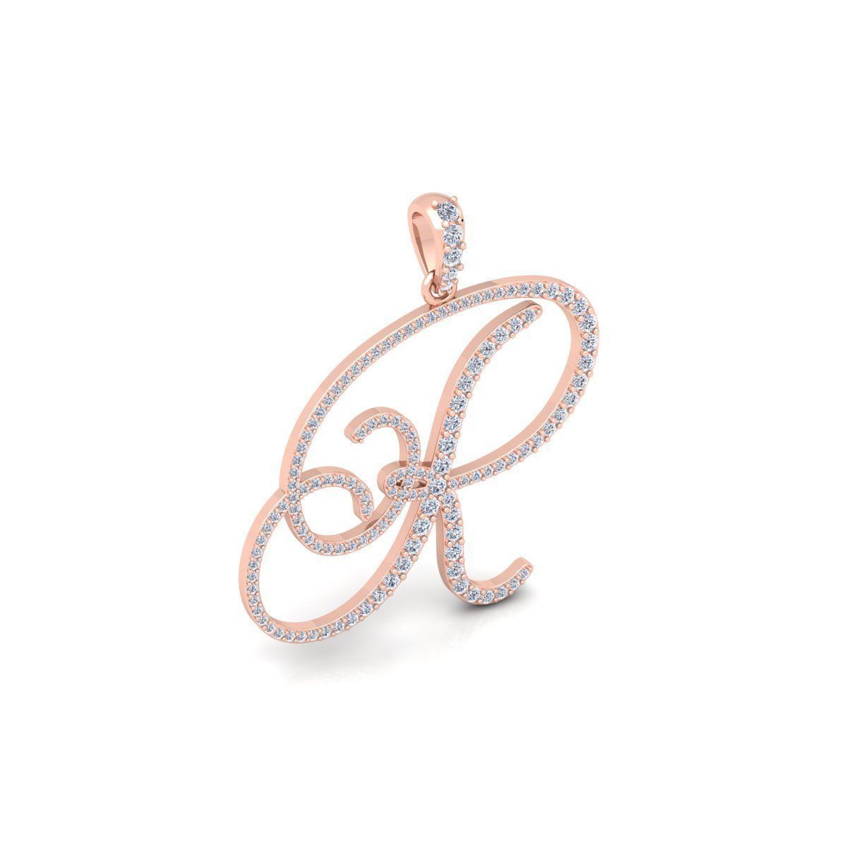 R Font Latter Pendent 3d Model and Render 3D print model_4